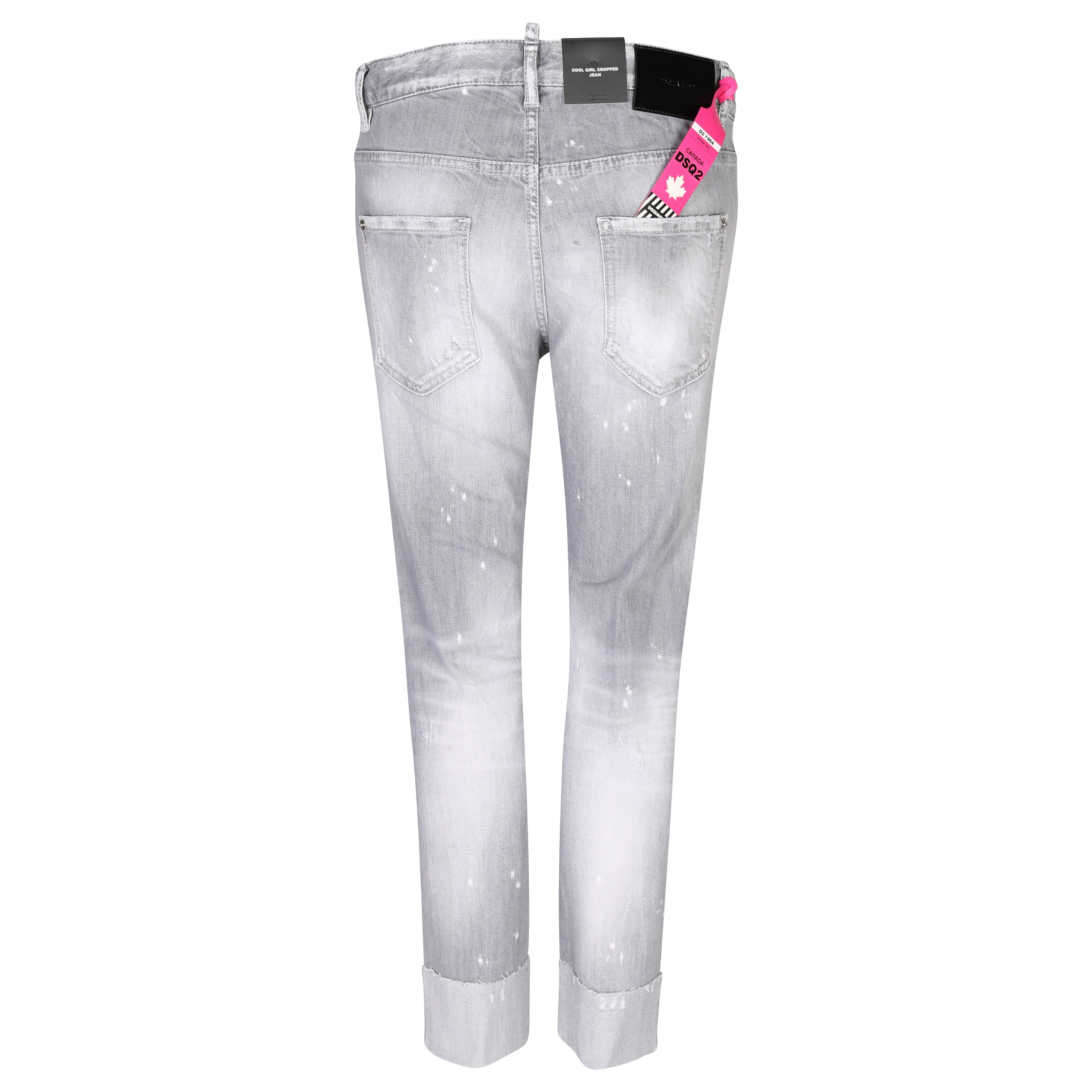 Dsquared Cool Girl Cropped Jean in Light Grey Wash