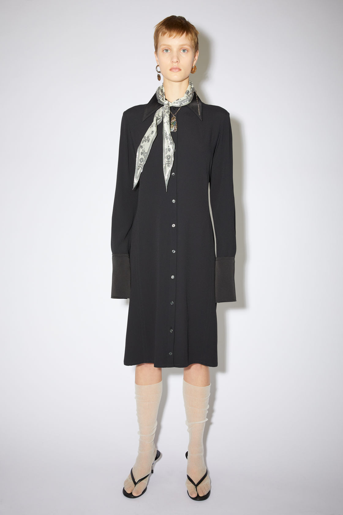 Acne Studios Crepe Dress Daleyza Black