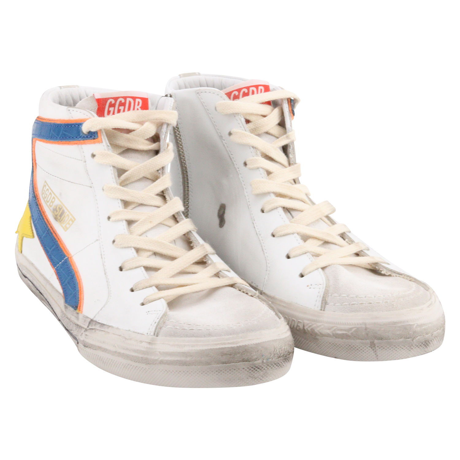 Golden Goose Sneaker Slide Printed Wave White/Blue/Yellow