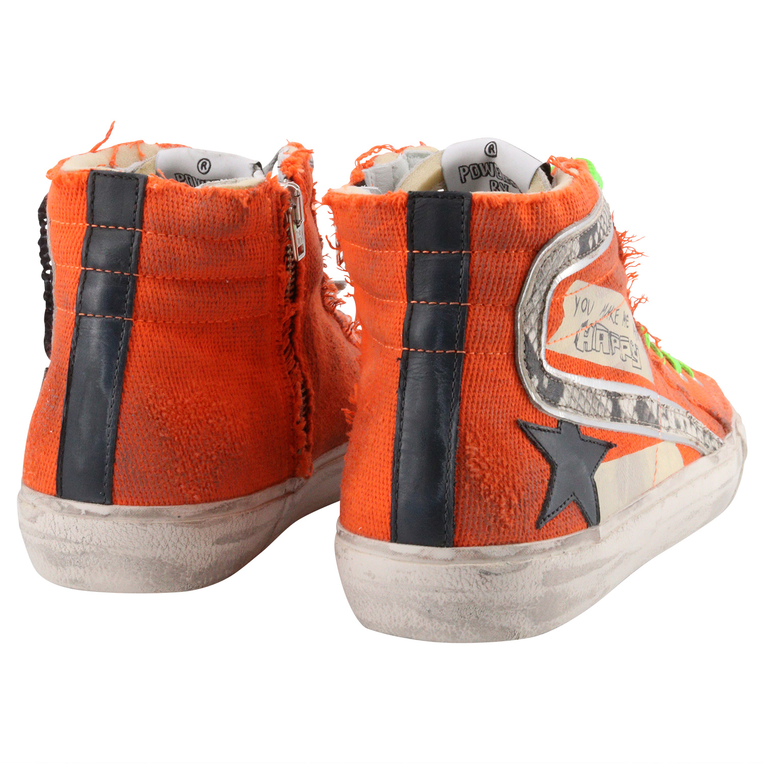 Golden Goose Sneaker Slide Python Print/Orange Fluo/Ice/Black