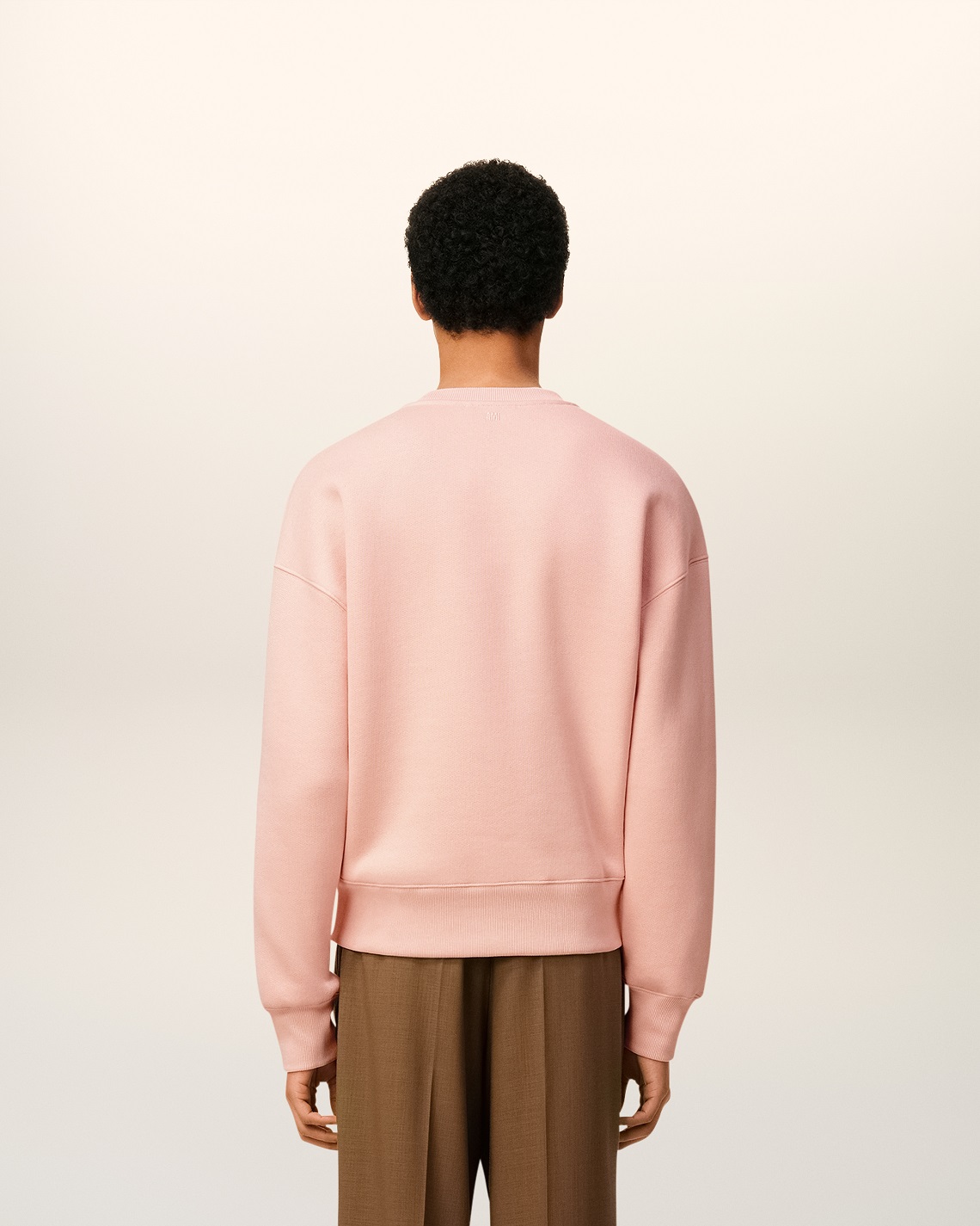 AMI PARIS de Coeur Embossed Sweatshirt in Powder