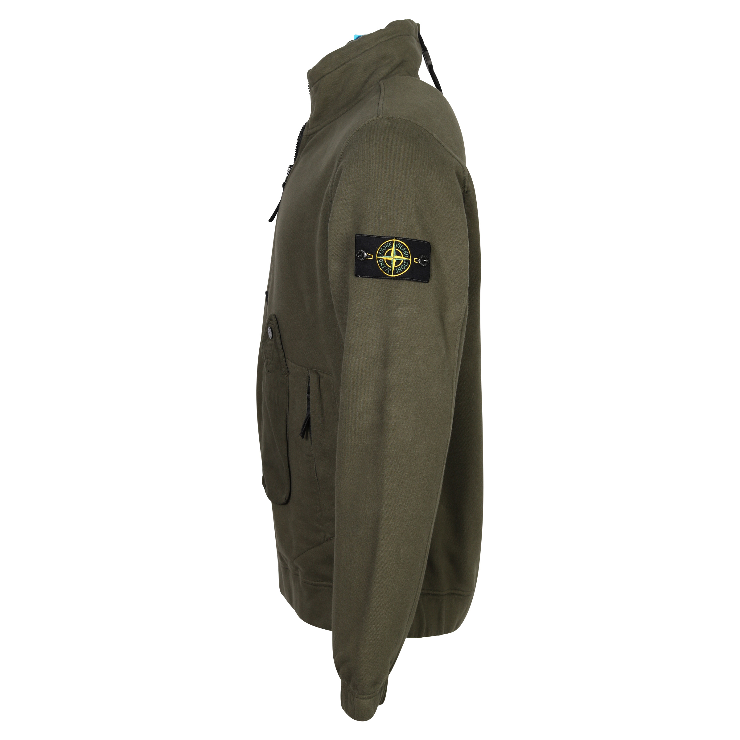 Stone Island Zip And Frontbag Sweatshirt Olive