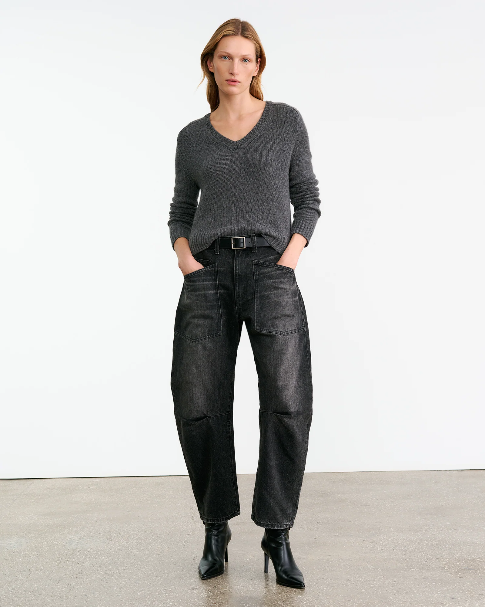 NILI LOTAN Shon Jeans in Stone Black Wash 32