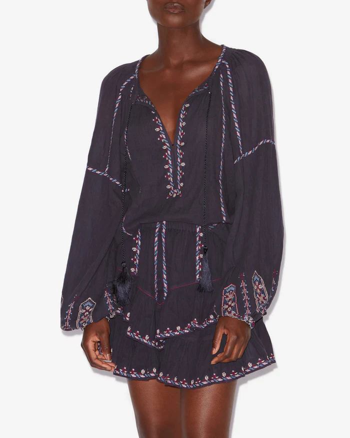 ISABEL MARANT ÉTOILE Fernanda Blouse in Faded Night/Lilac ISABEL MARANT ÉTOILE Fernanda Blouse in Faded Night/Lilac
