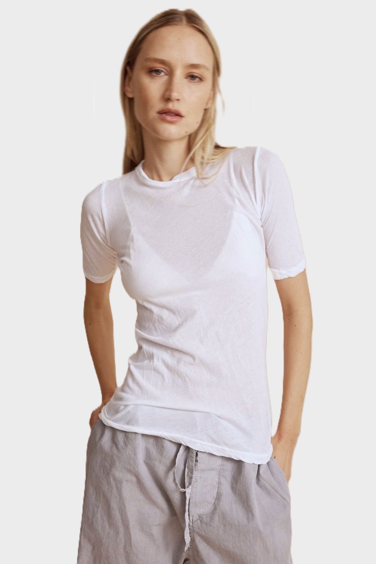 ALL III Super Light Cotton Tissue T-Shirt in White L