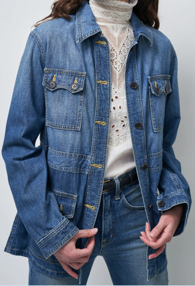 Nili Lotan Denim Jacket Blake Blue Washed