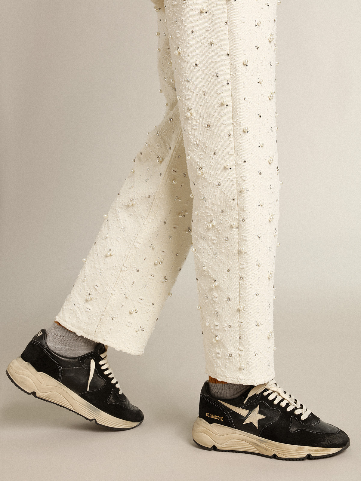 GOLDEN GOOSE Running in Black/White