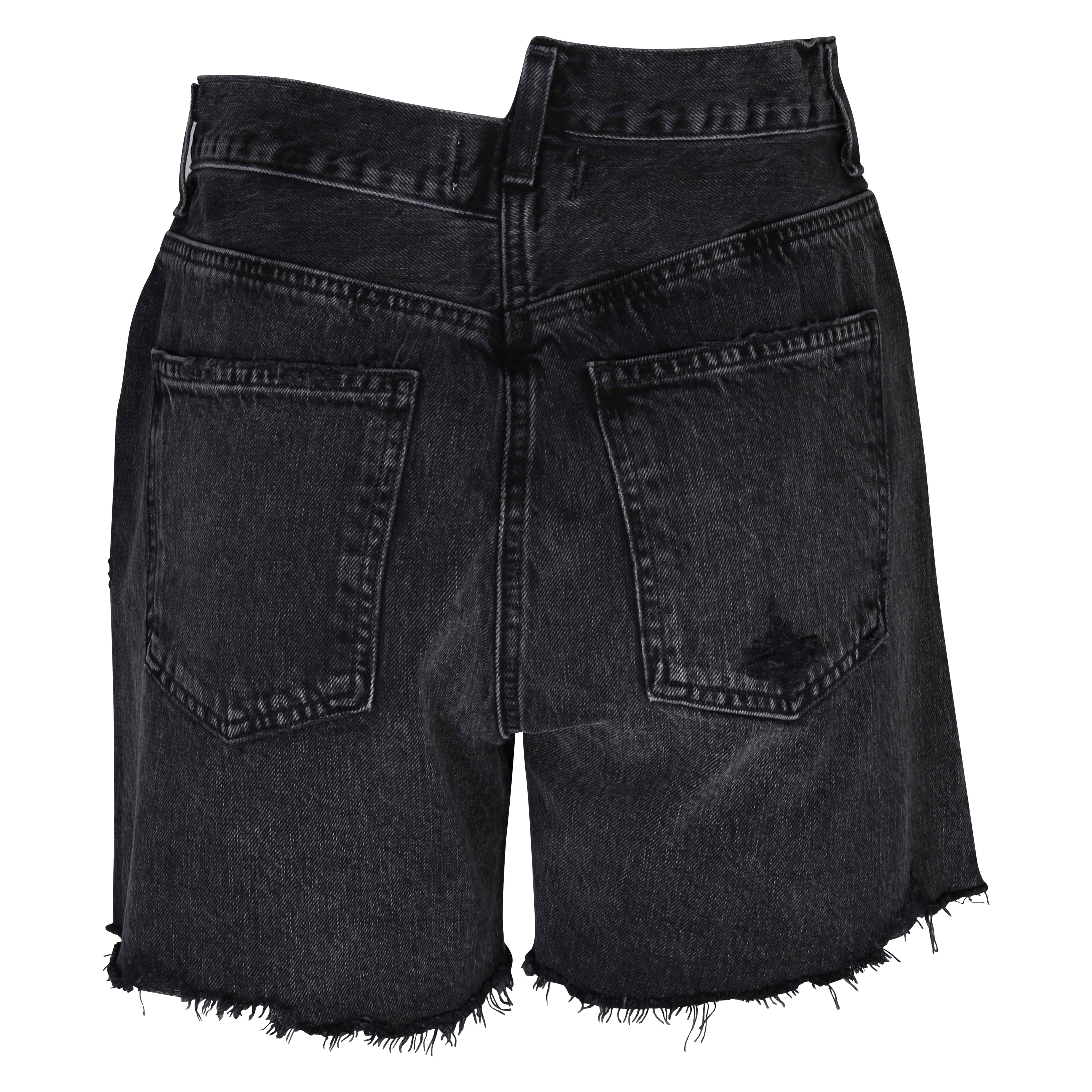 Agolde Jeans Shorts Criss Cross Black Hitchhike Washing