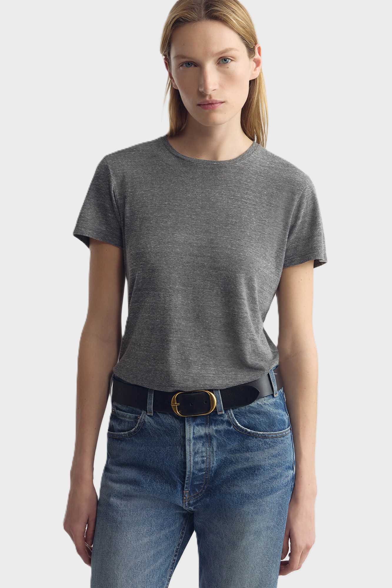 NILI LOTAN Lana T-Shirt in Heather Grey