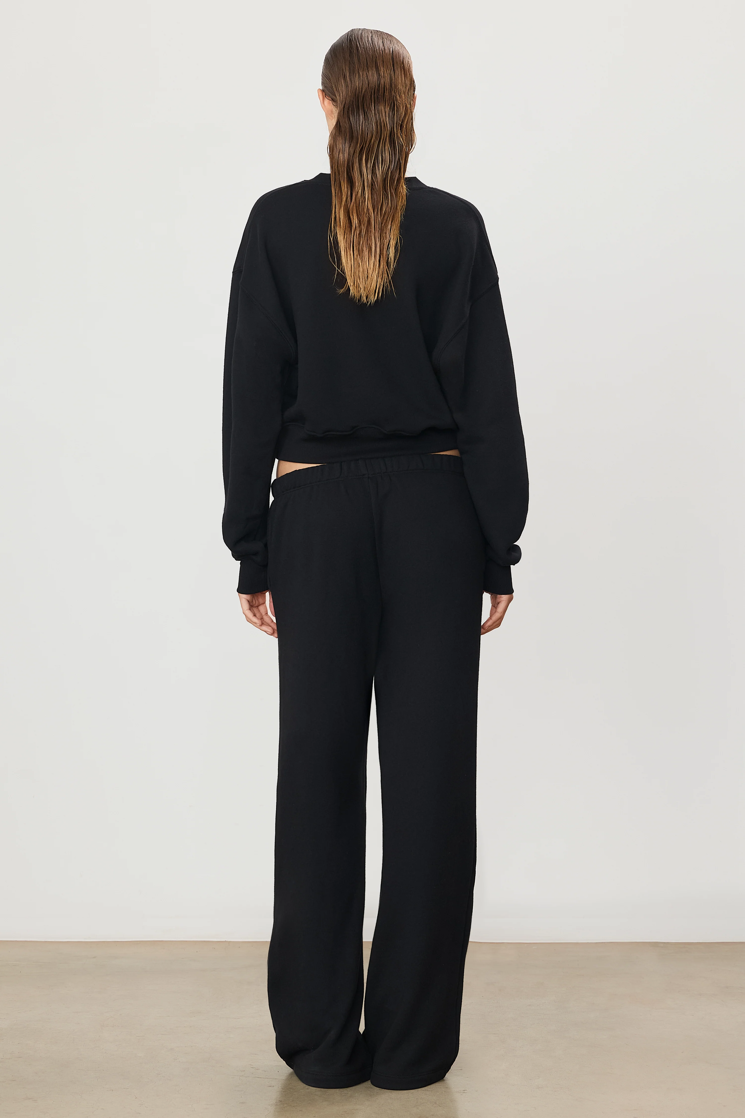 ÉTERNE Oversized Wide Leg Sweatpant in Black