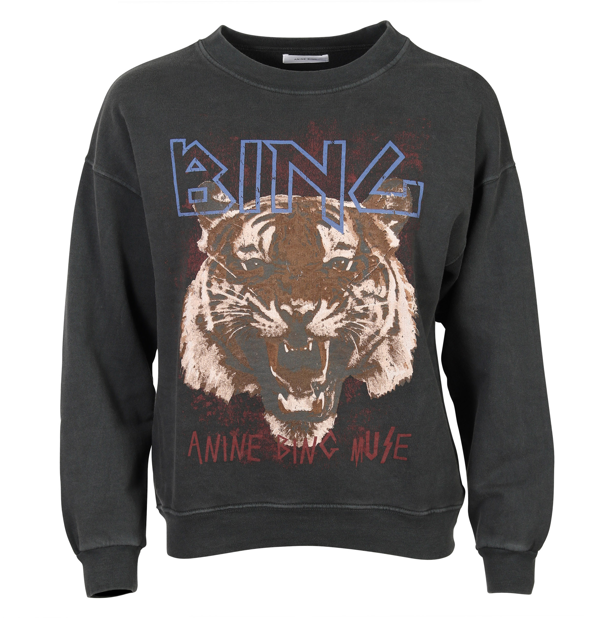 Anine Bing Tiger Sweatshirt Washed Black