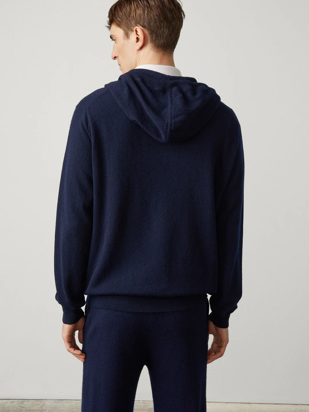 LISA YANG Emerson Cashmere Zip Hoodie in Navy