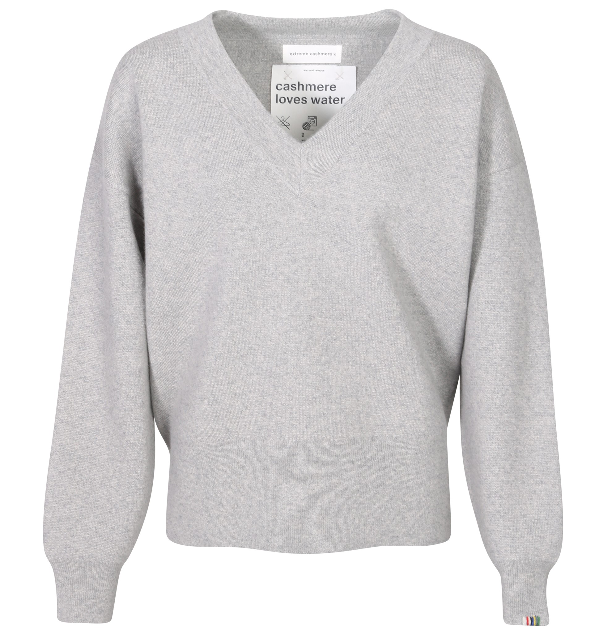 EXTREME CASHMERE Lana N°316 Heavy V-Neck Sweater in Grey