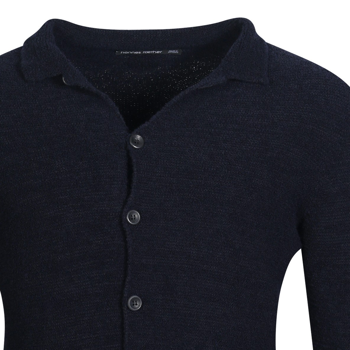 HANNES ROETHER Fluffy Knit Jacket in Dark Navy/Black