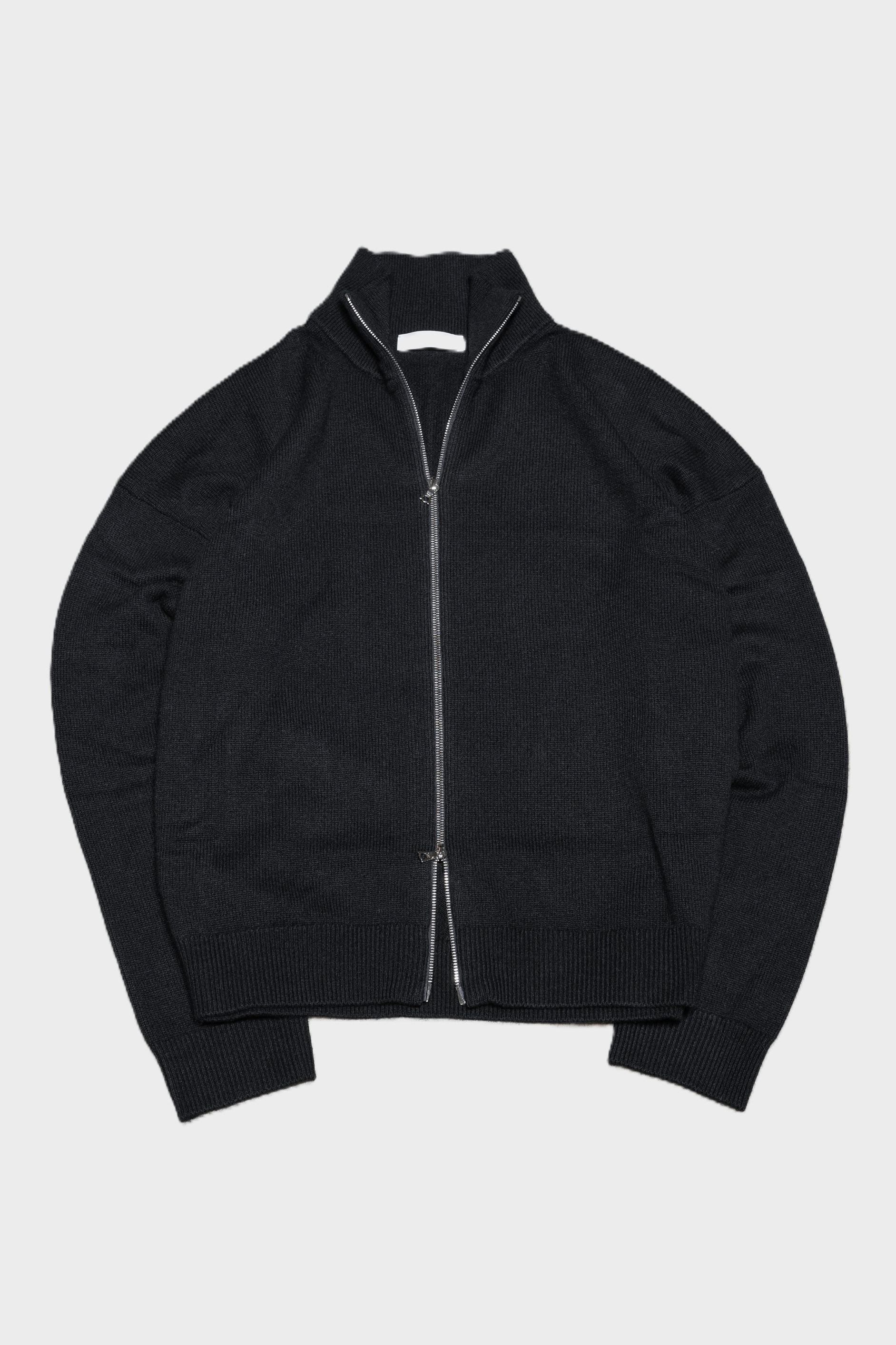 YACAIA Full Zip Merino/Cashmere Sweater in Black XL