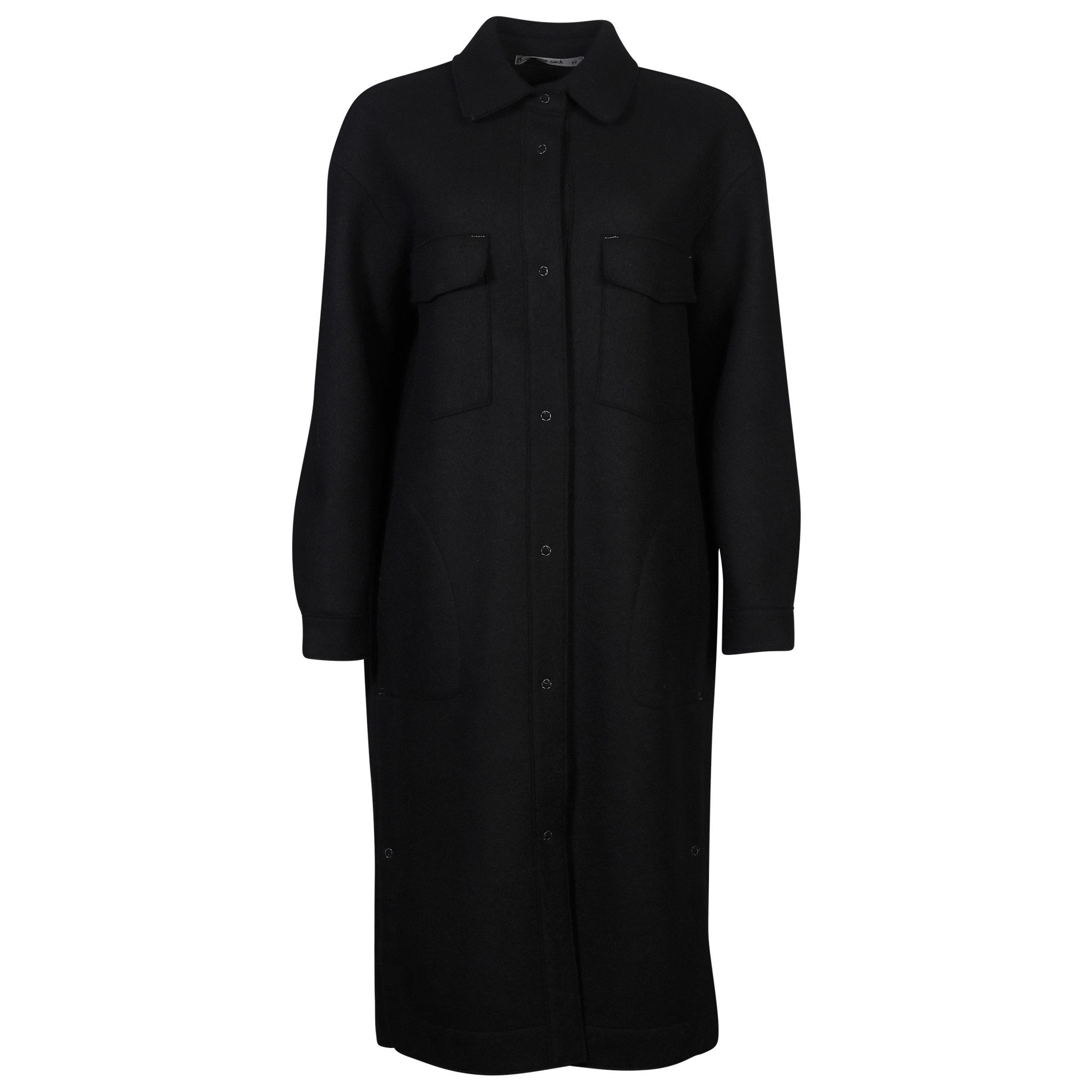 Transit Par Such Overshirt Coat in Black