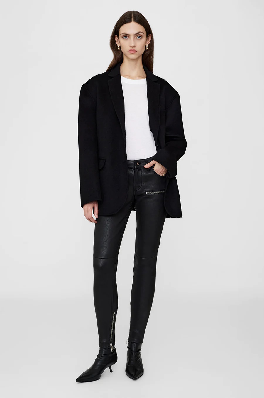 ANINE BING Remy Leather Pant in Black 34