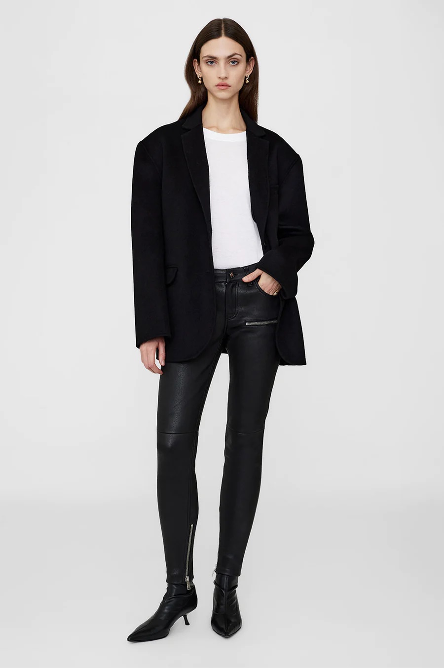 ANINE BING Remy Leather Pant in Black