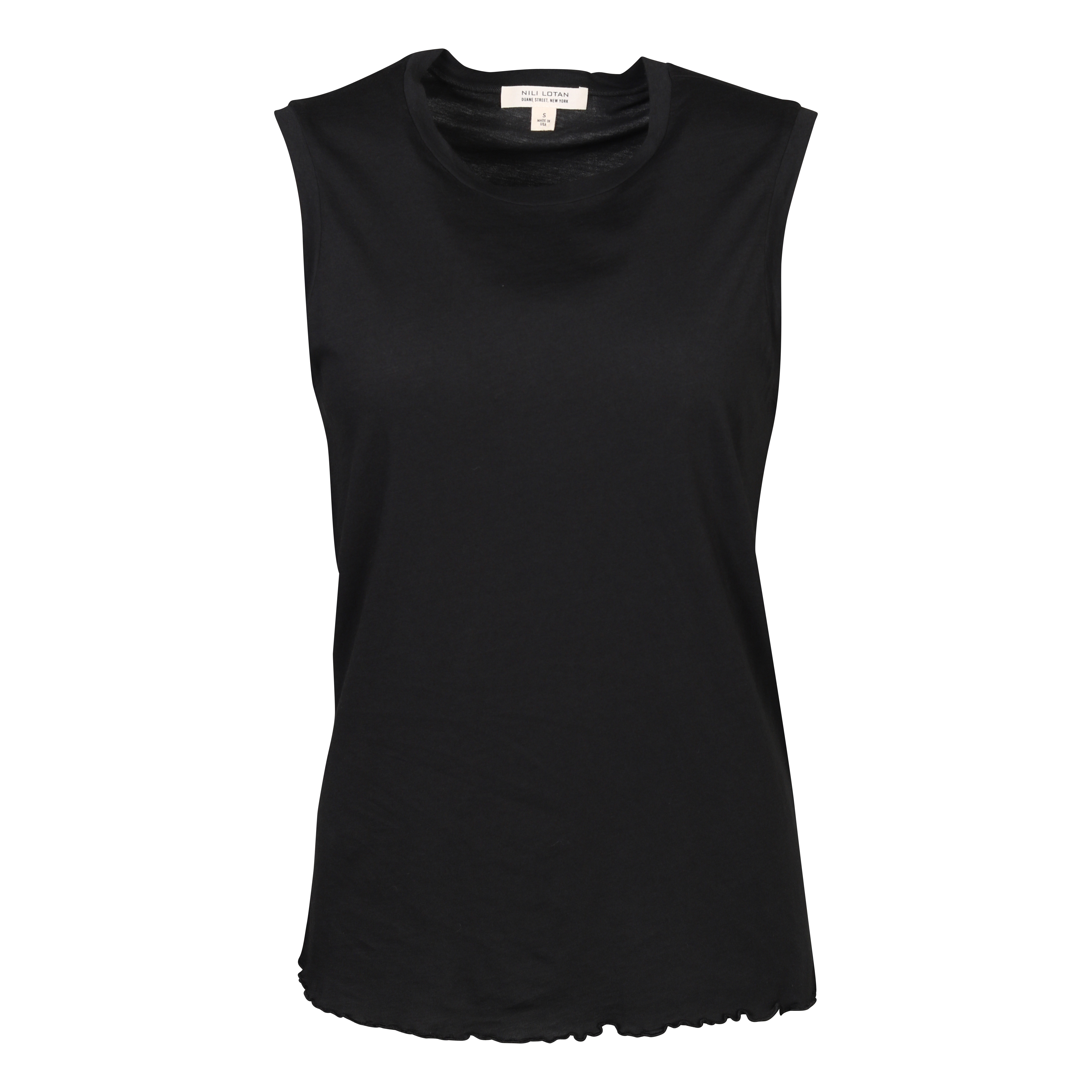 Nili Lotan Muscle Tee in Washed Black