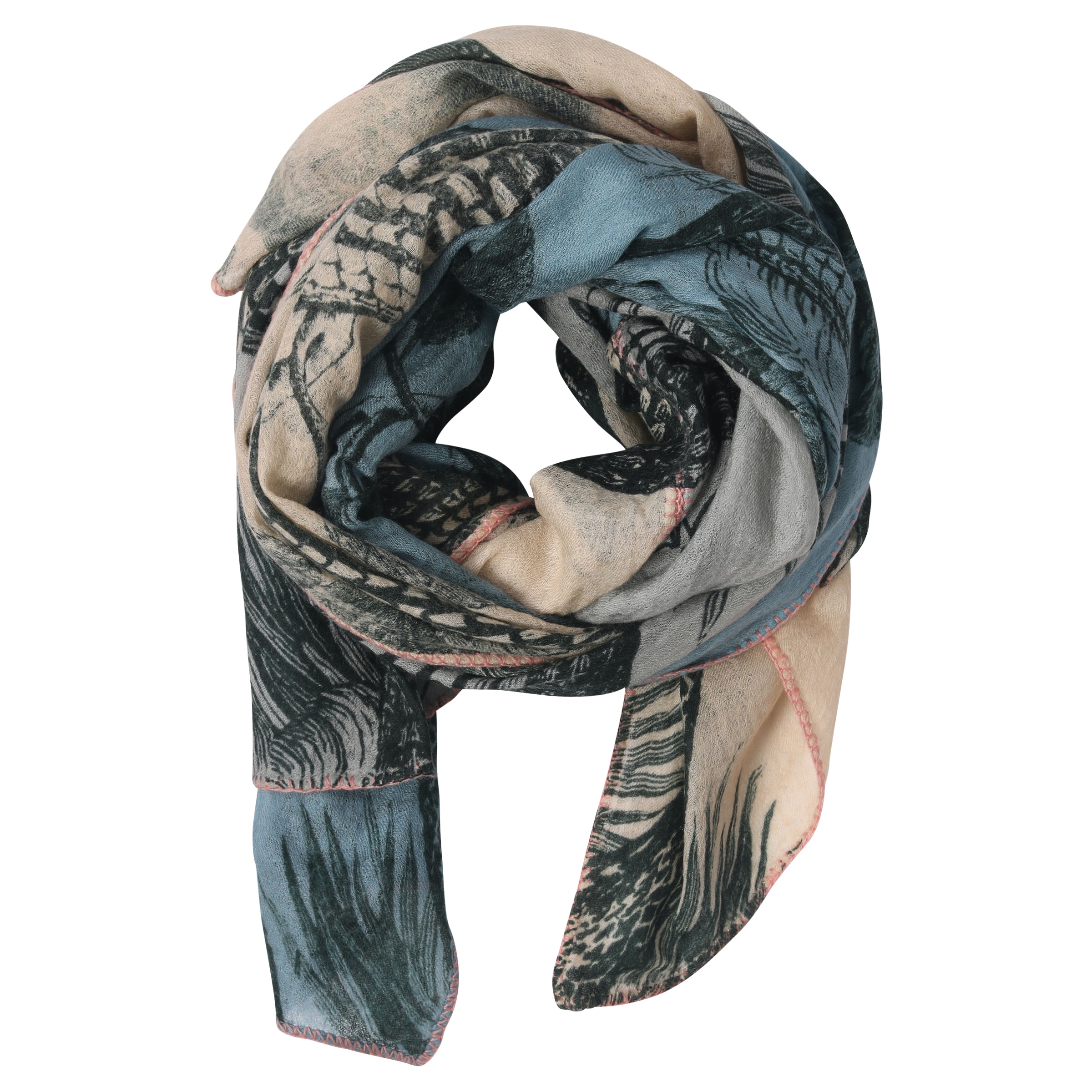 Friendly Hunting Cashmere Patch Scarf Multicolour