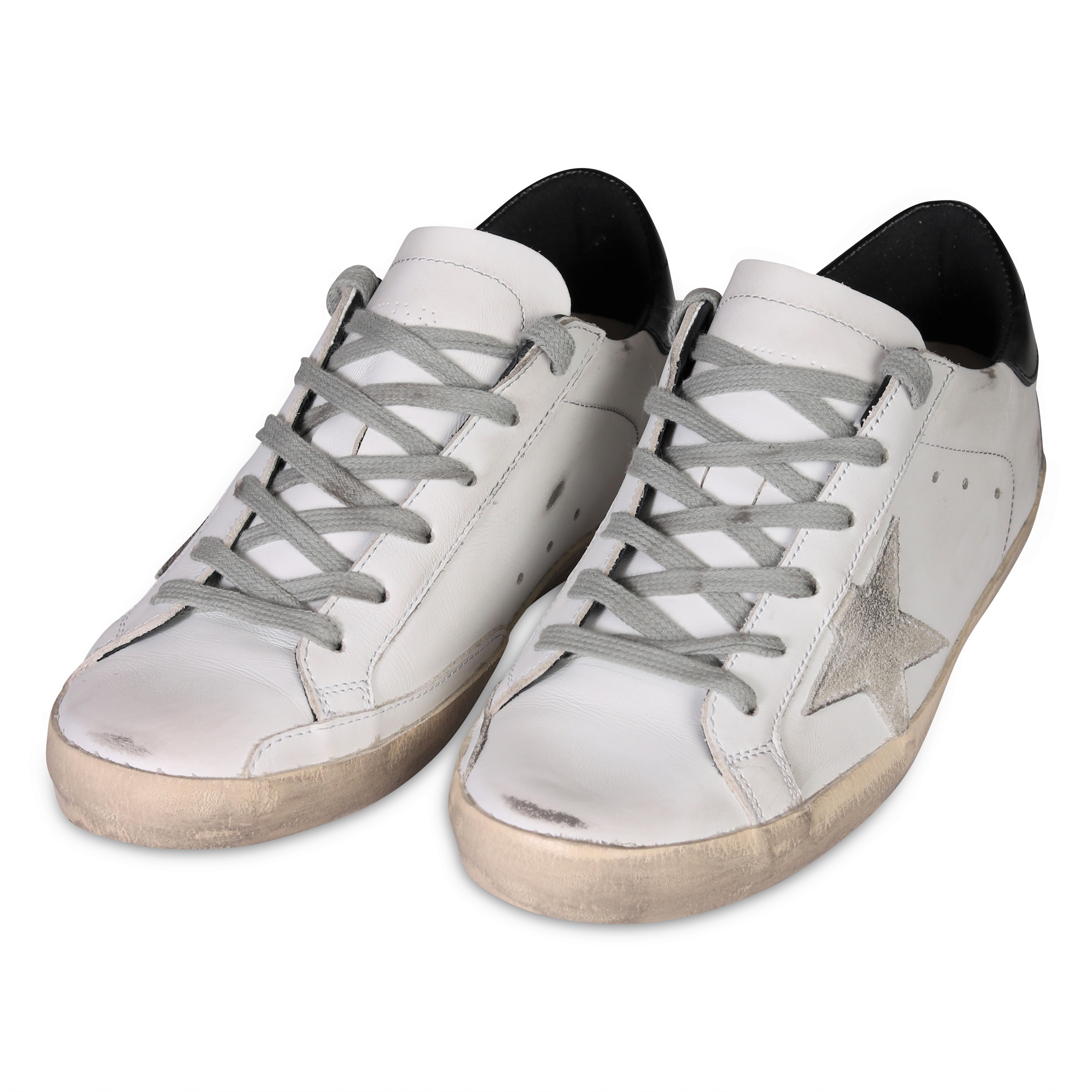 Golden Goose Superstar White/Black Shiny Heel