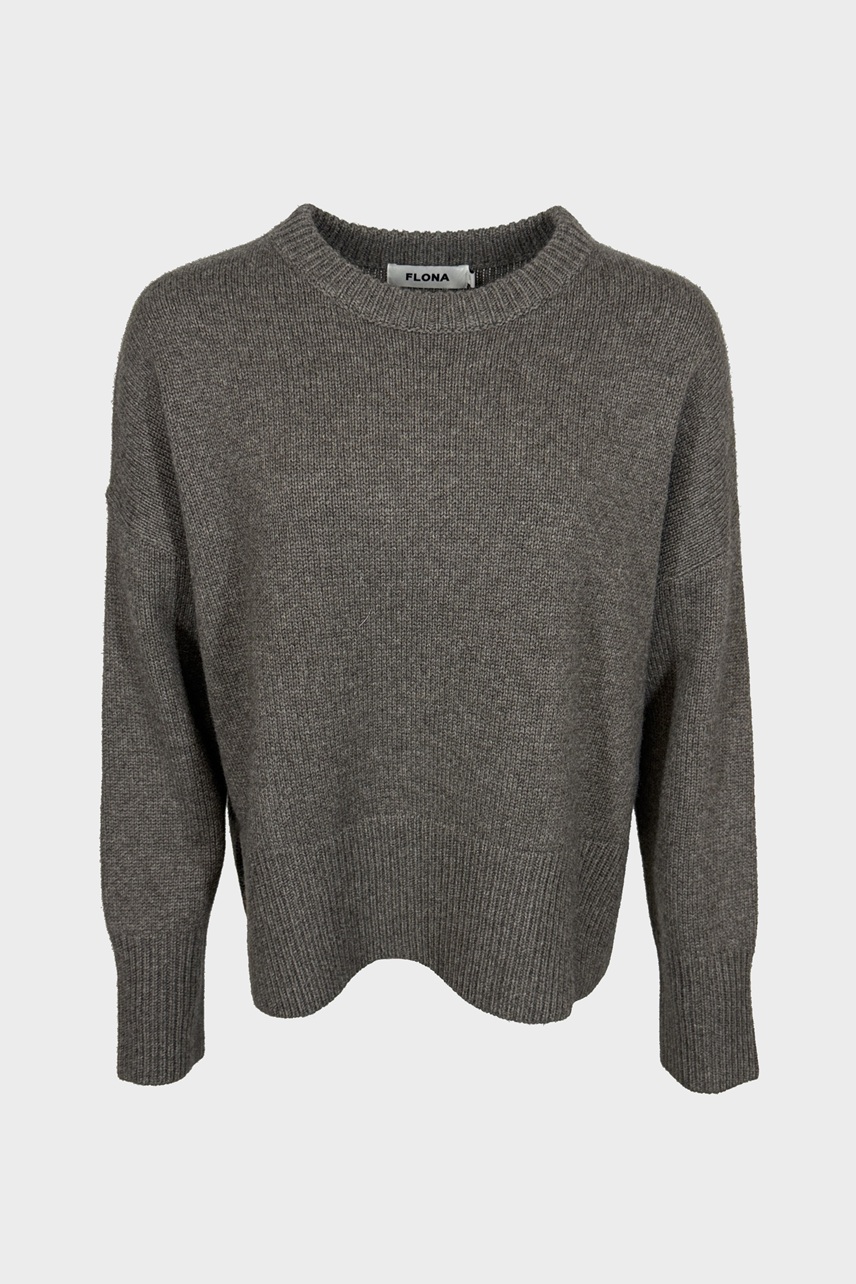 FLONA Cashmere Roundneck Sweater Taupe