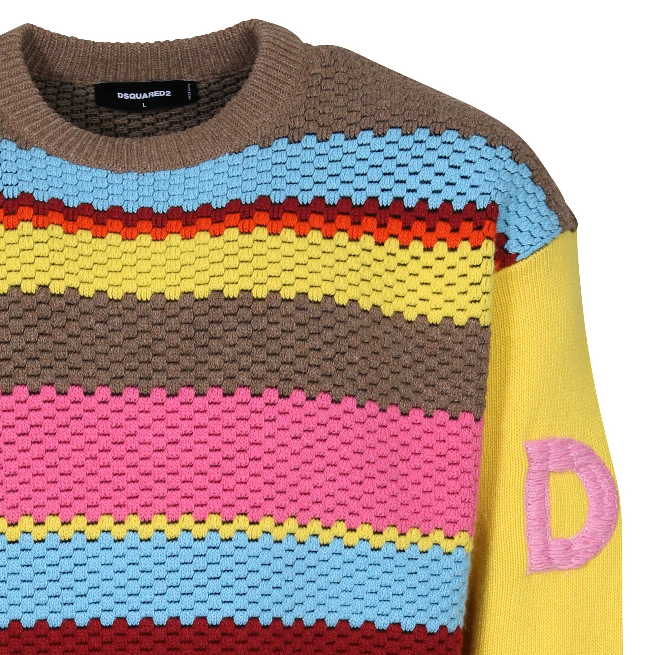 Dsquared Degrade Stripes Knit Sweater in Multicolor