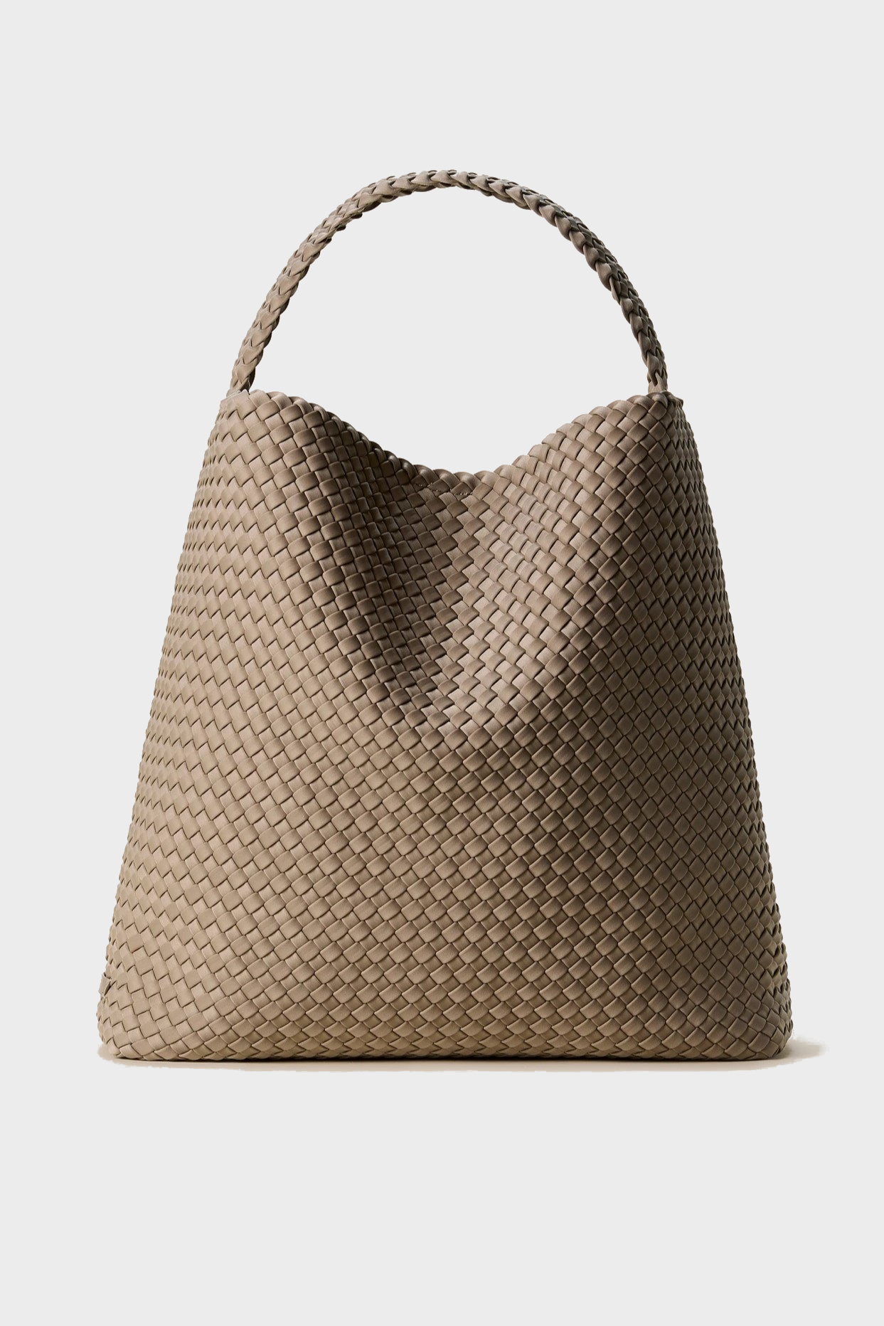 NAGHEDI Handwoven Large Nomad Hobo Bag in Cashmere