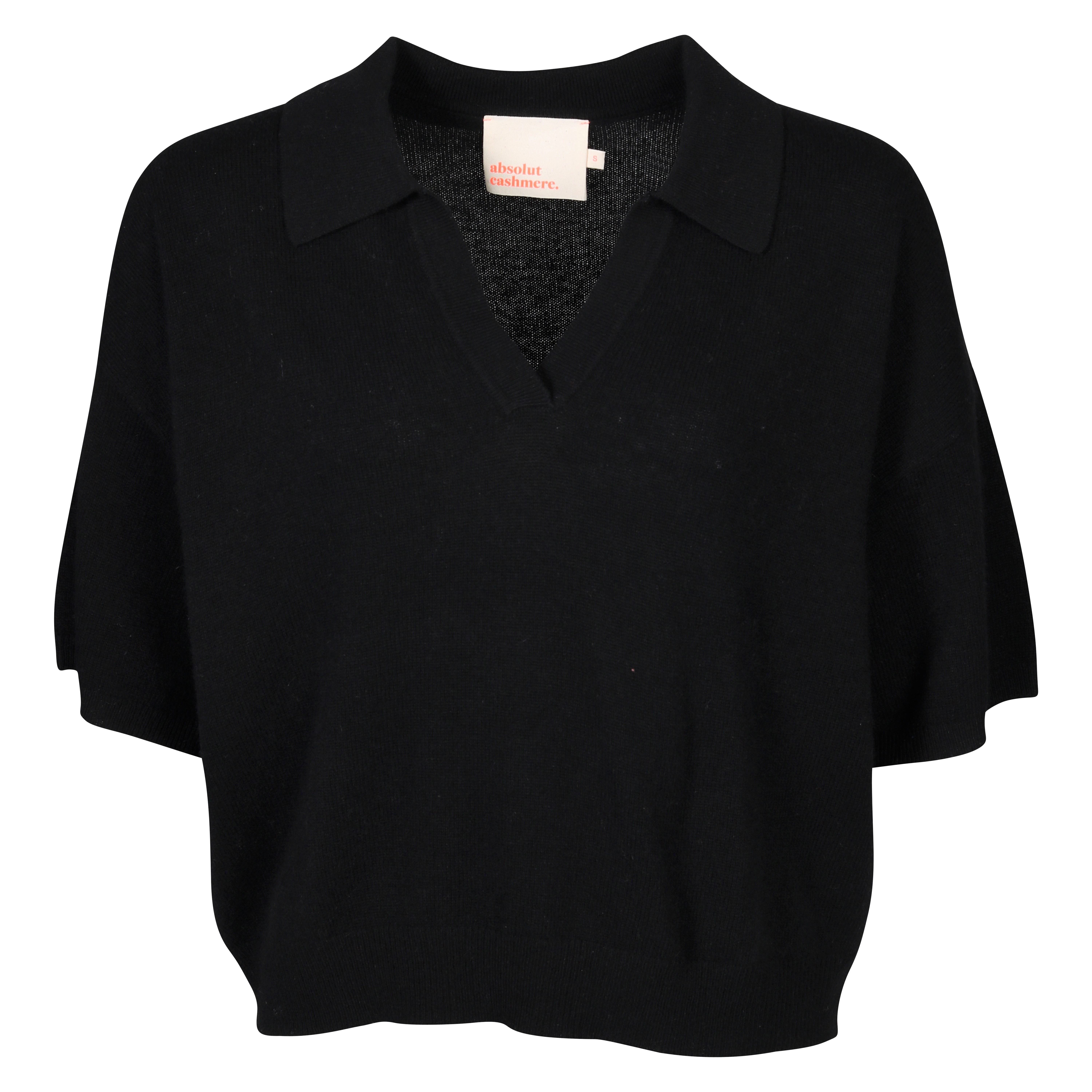 Absolut Cashmere Polo Short Sleeve in Black