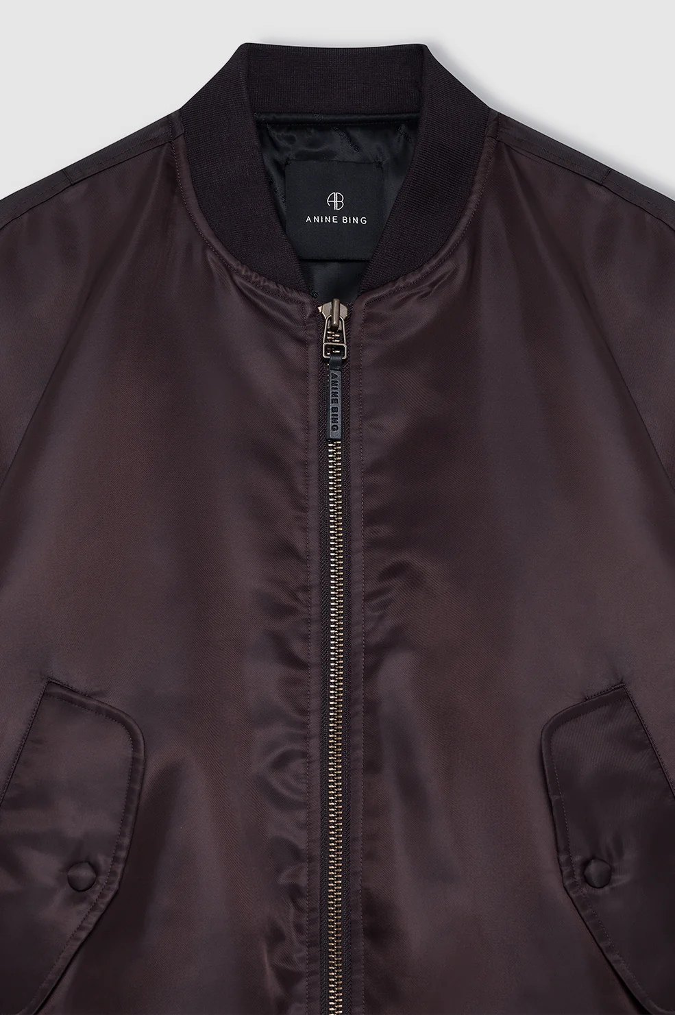 ANINE BING Bomber Jacket in Deep Brown