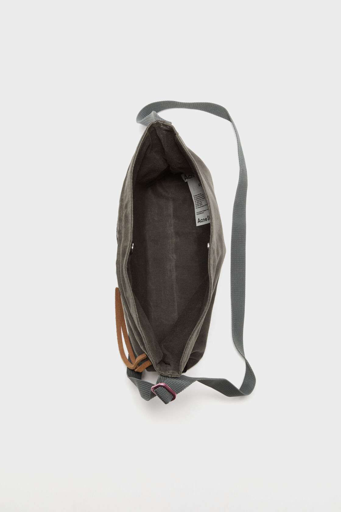ACNE STUDIOS Mini Messenger Bag in Grey/Black