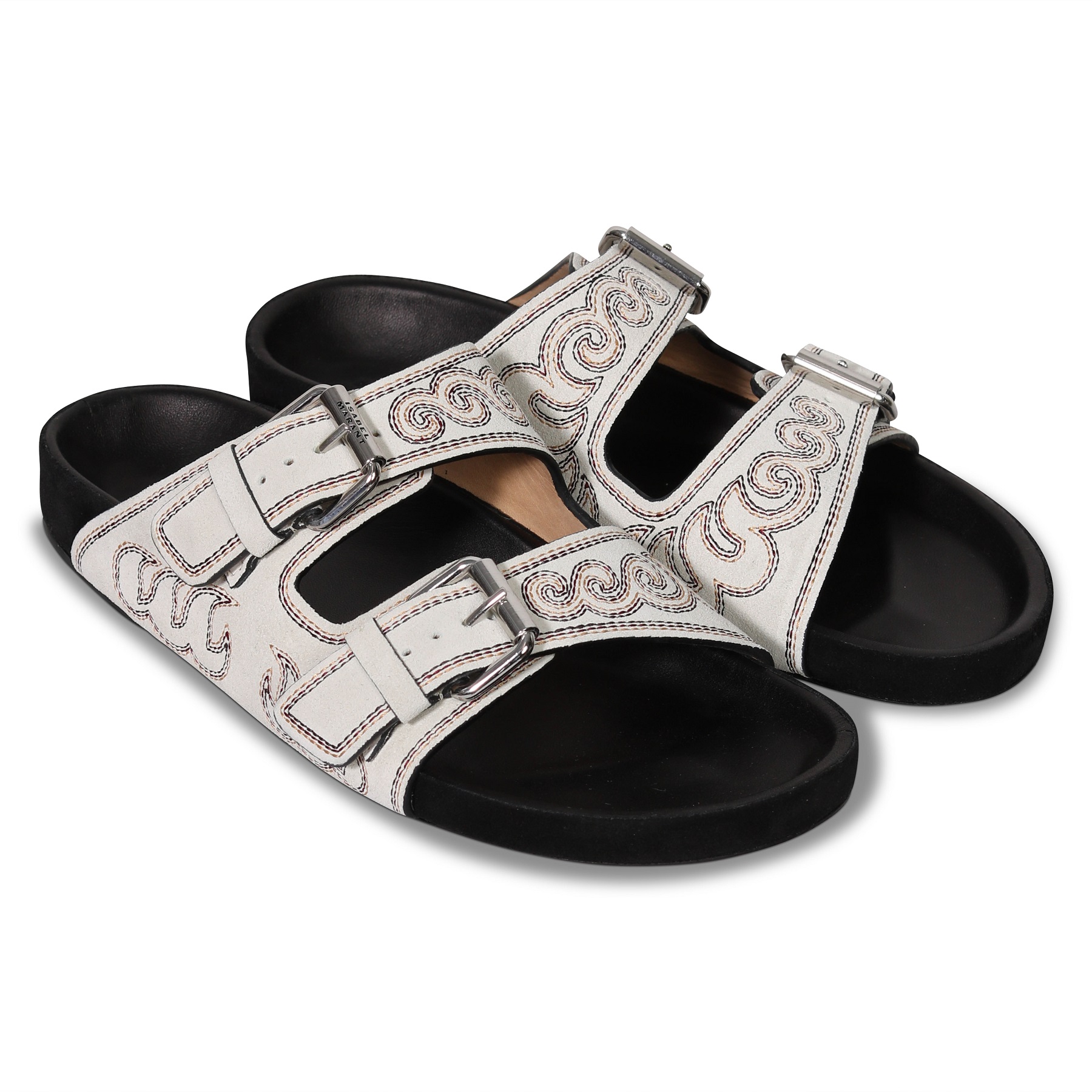 ISABEL MARANT Lennyo Sandals with Stitching in Chalk 39