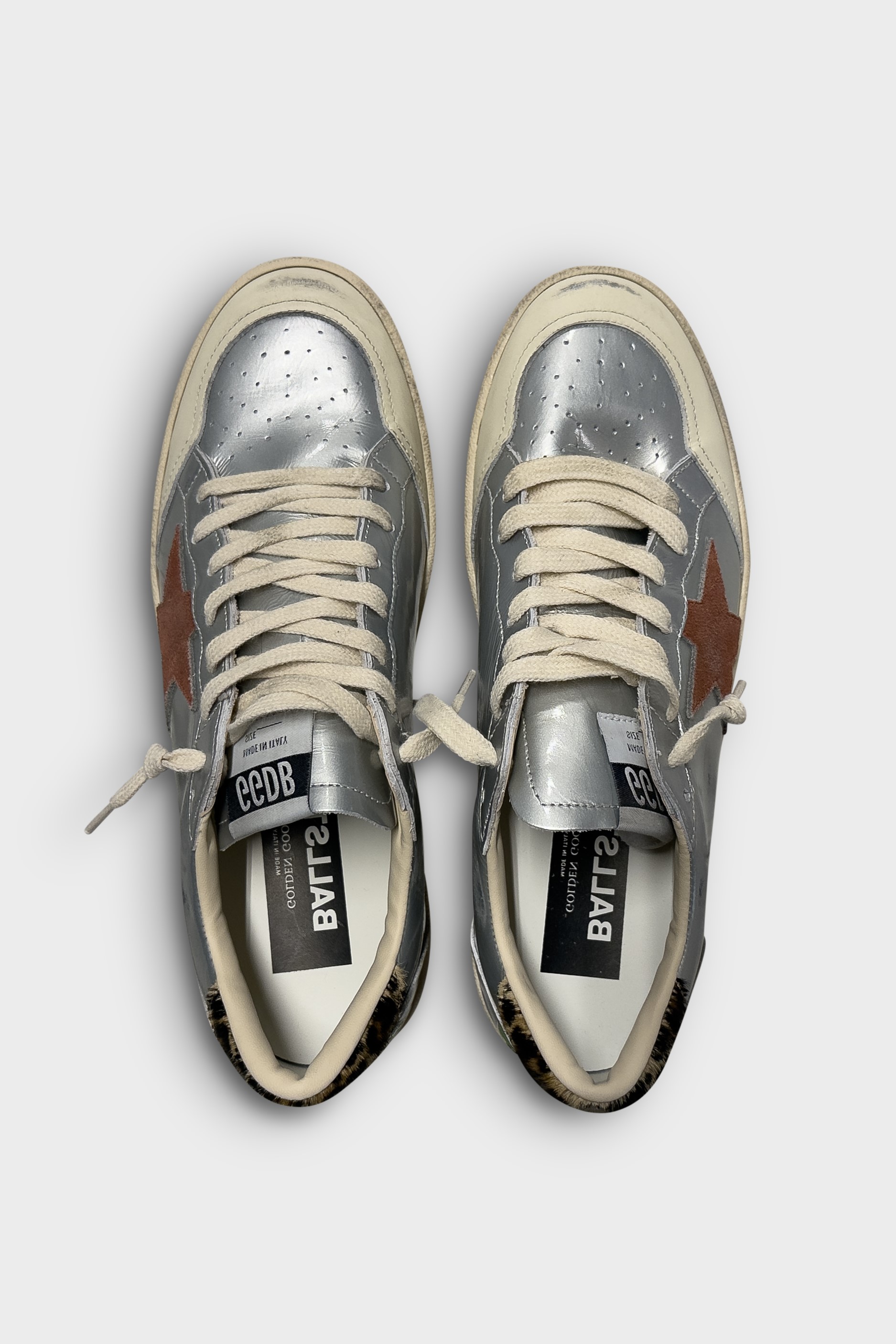 GOLDEN GOOSE Ballstar Silver/Horsy Heel