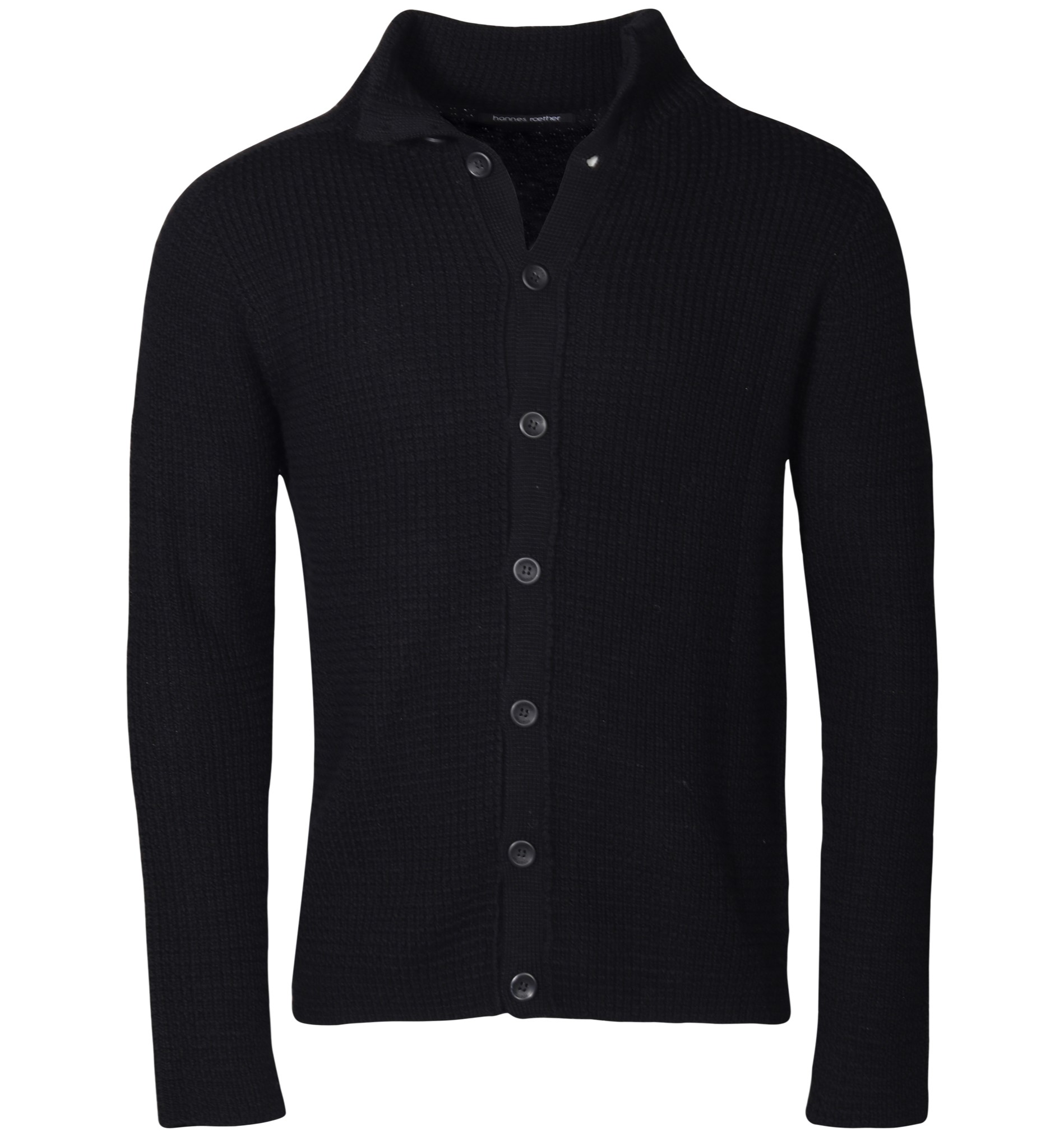 HANNES ROETHER Knit Cardigan in Black