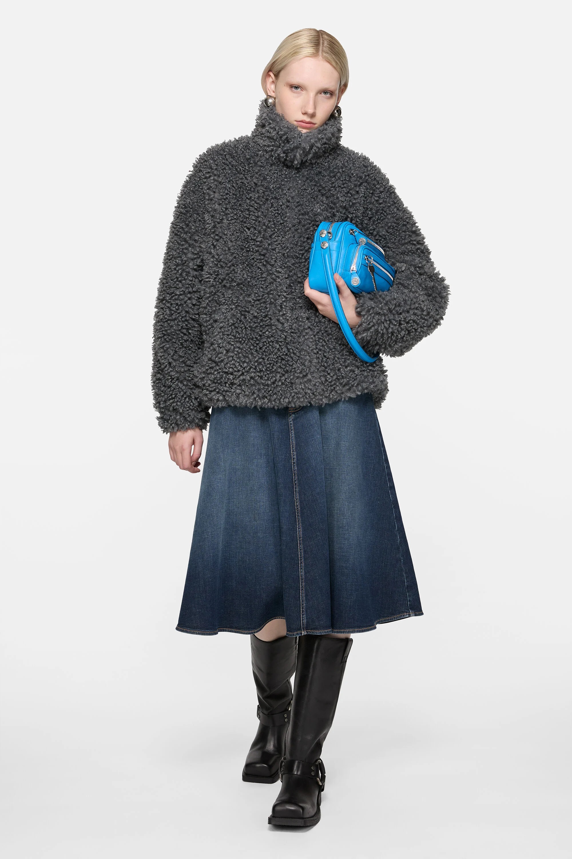 ACNE STUDIOS Fluffy Jacket in Carbon Grey