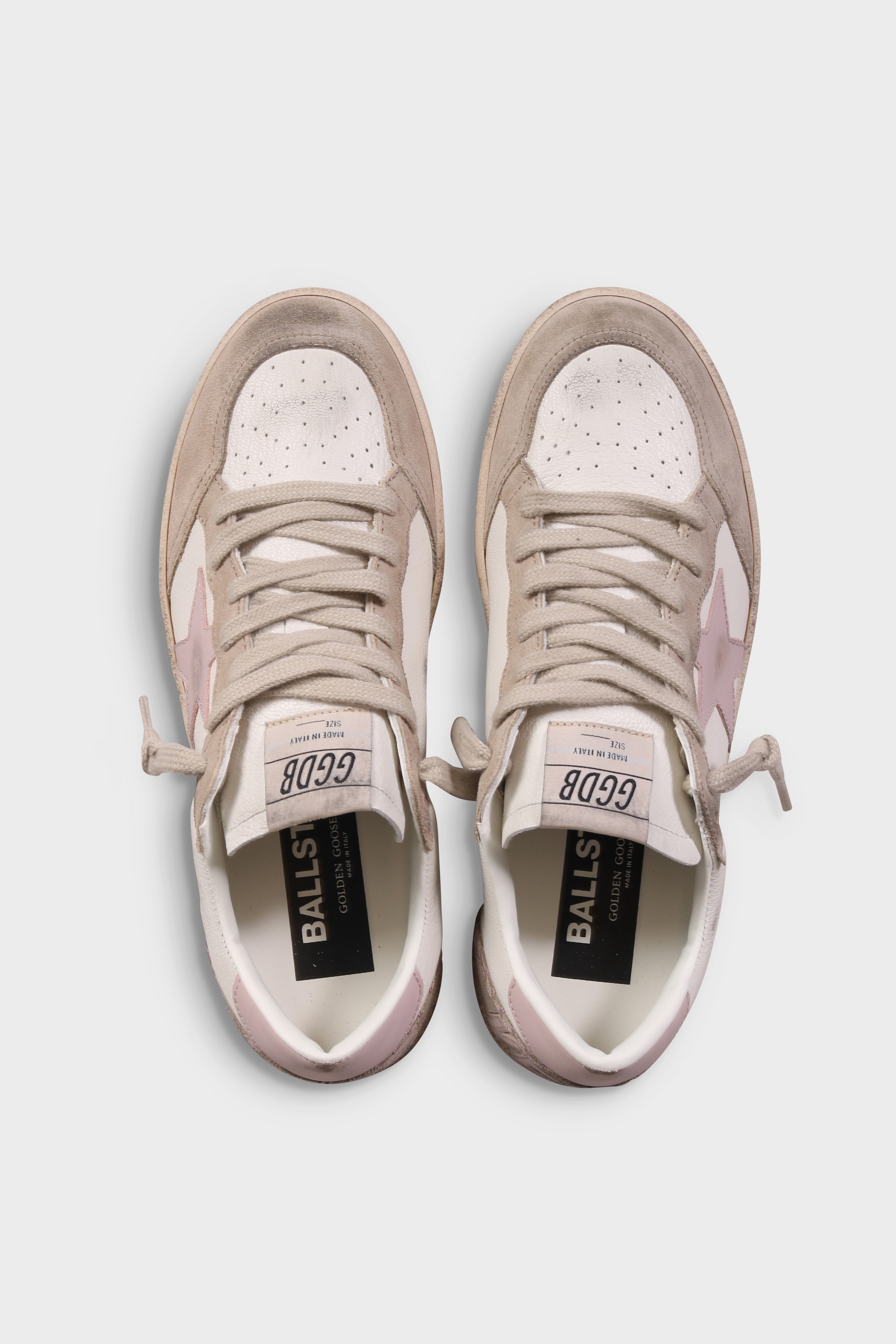 GOLDEN GOOSE Ballstar in White/Pink/Beige