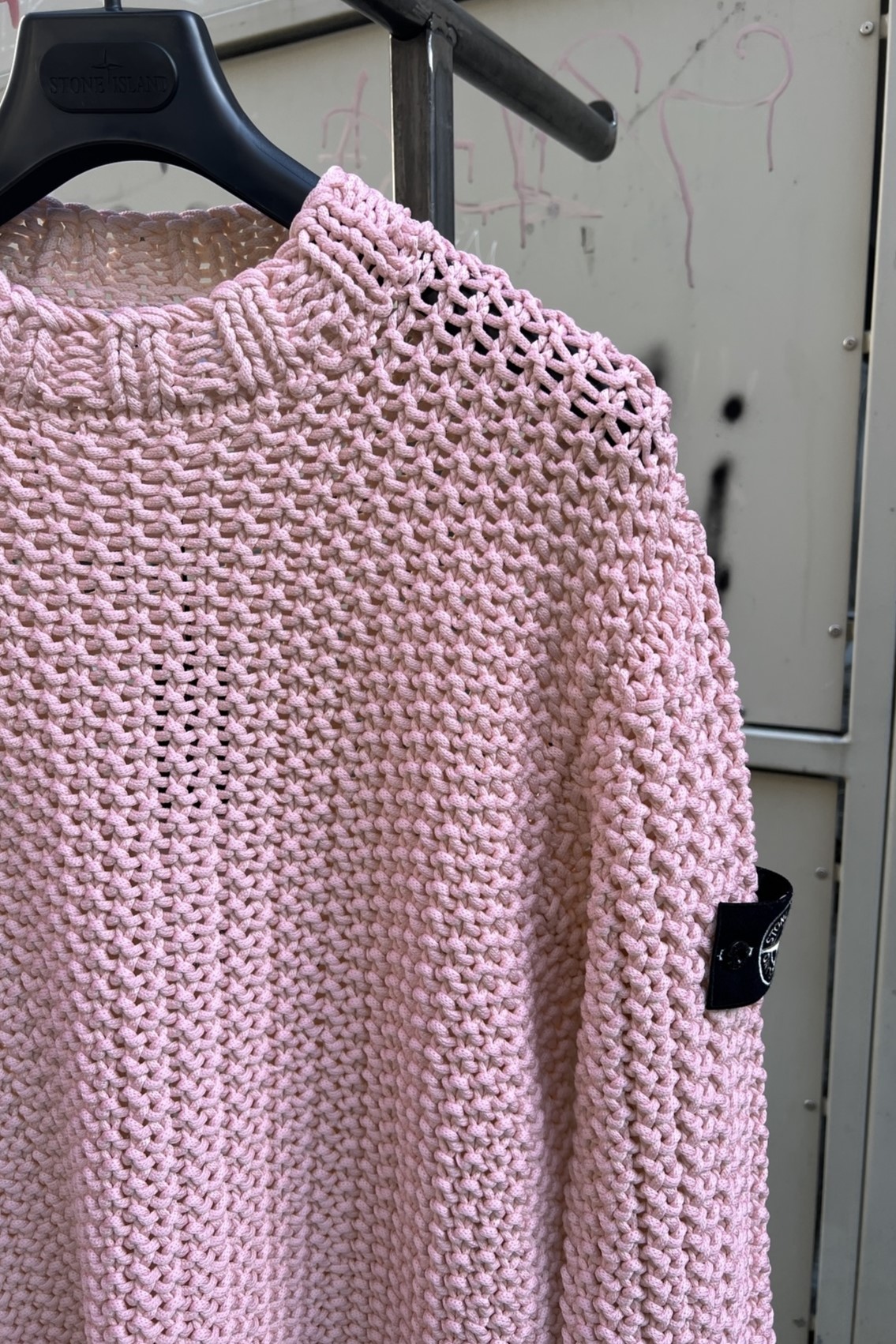 STONE ISLAND Viscose/Nylon Rope Knit Pullover in Beige XXL