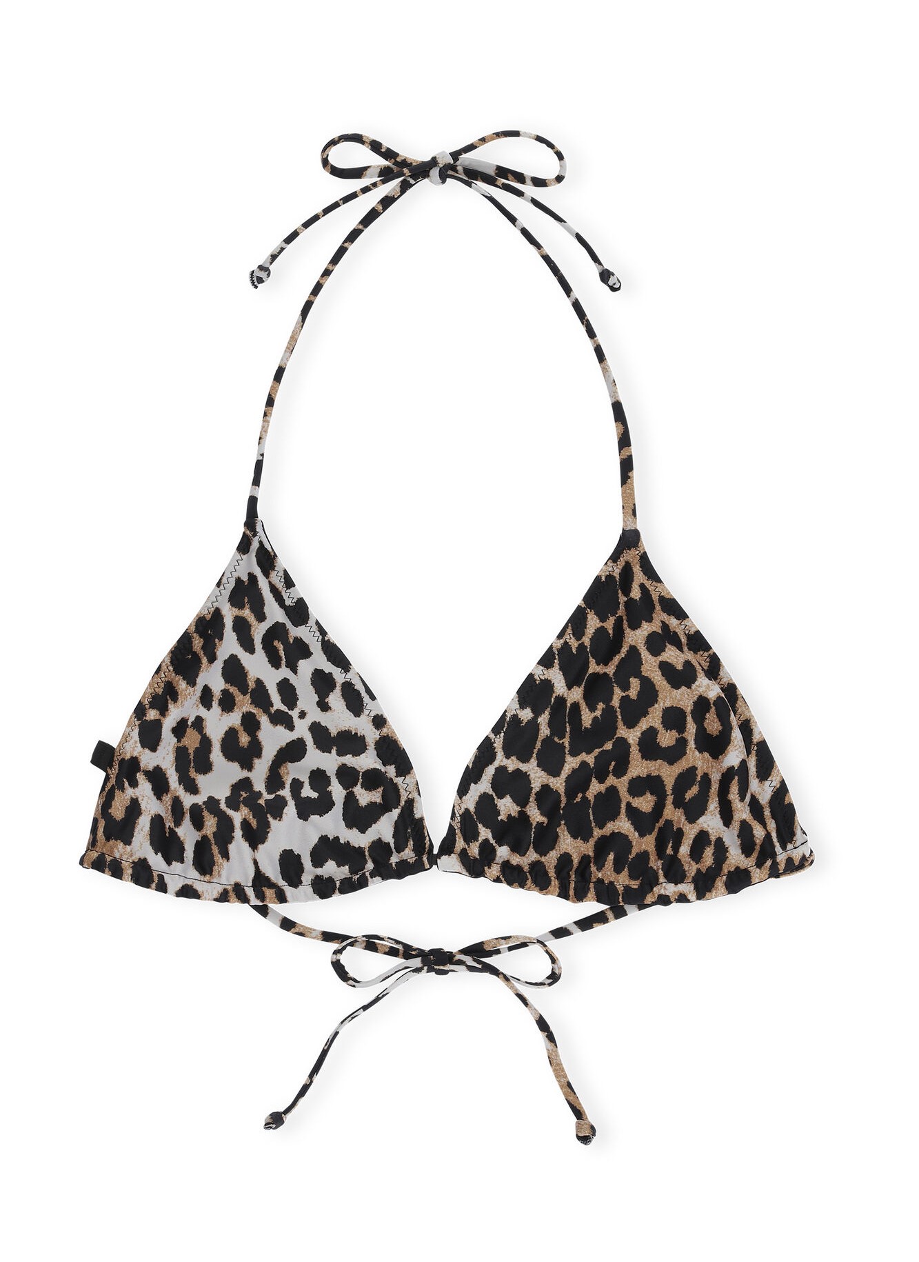 GANNI Recycled Core Bikini Top in Leopard