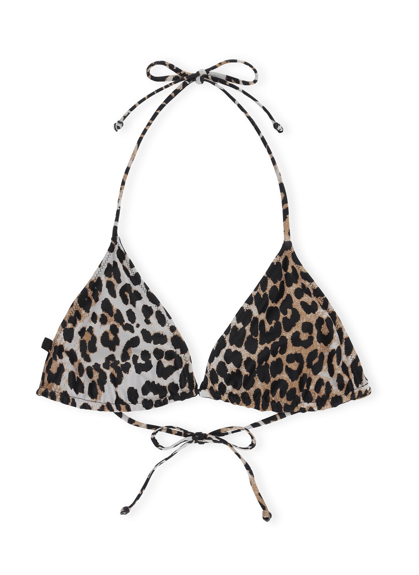 GANNI Recycled Core Bikini Top in Leopard 40