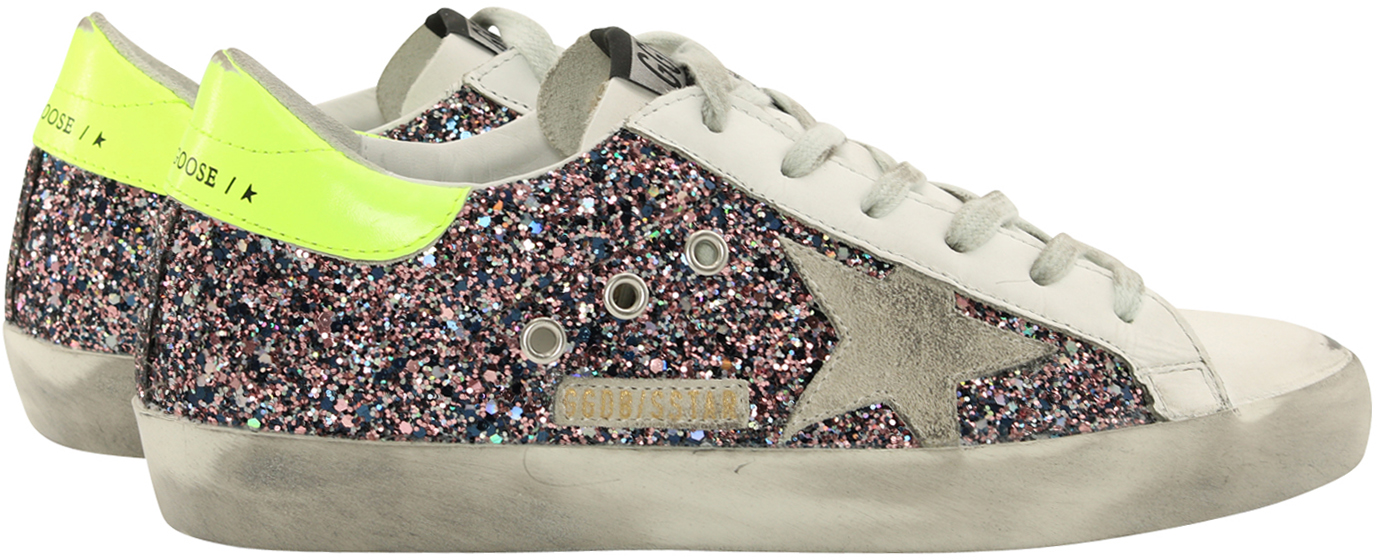 Golden Goose Sneaker Superstar Pink Grey Glitter Ice Suede