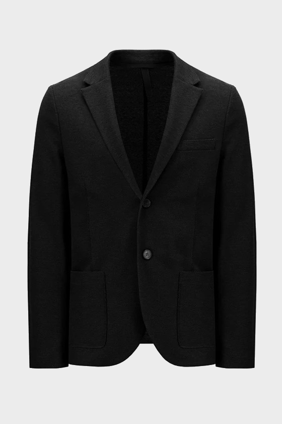 HARRIS WHARF Superfine Merino Jacket in Black HARRIS WHARF Superfine Merino Jacket in Black