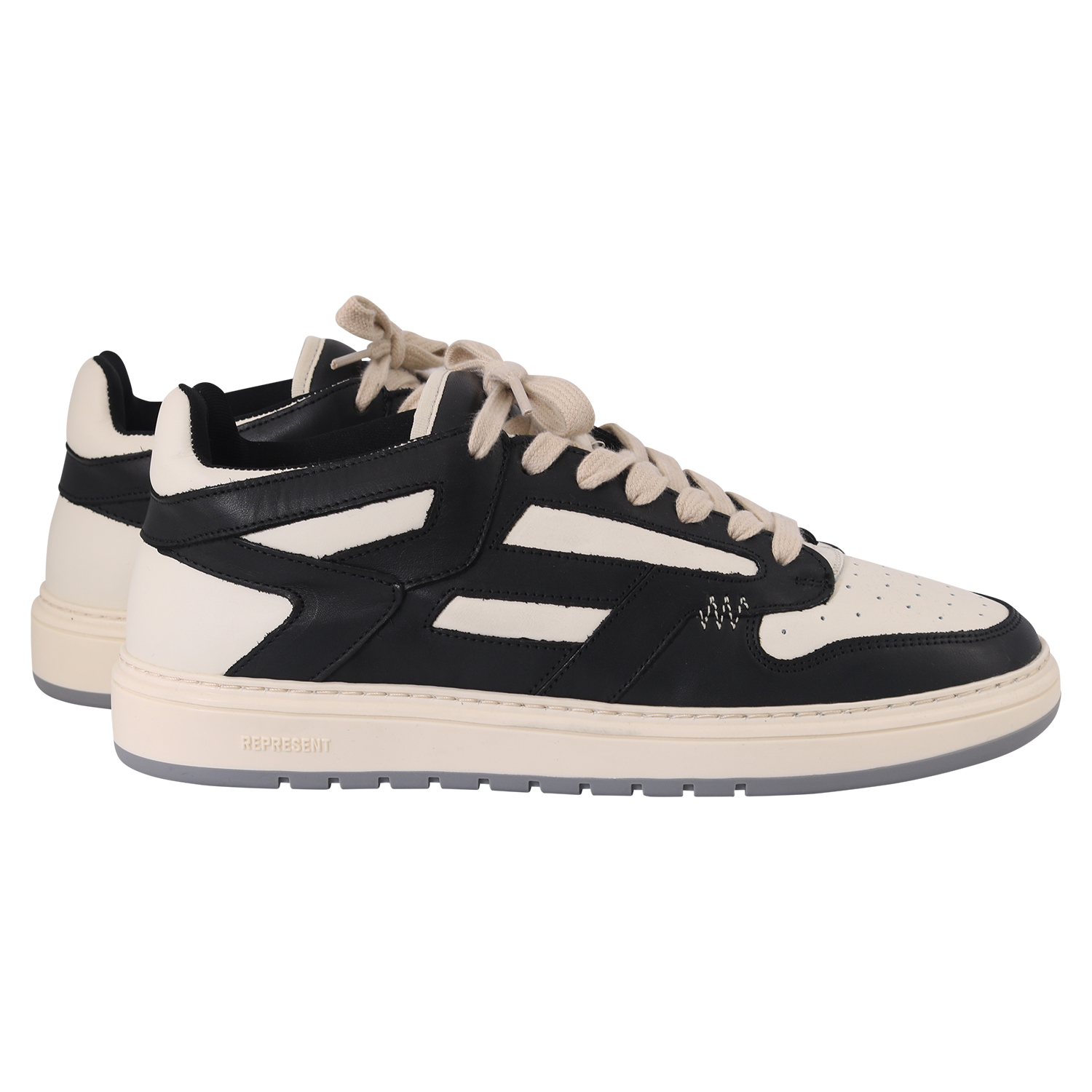 Represent Reptor Low Sneaker in Black/Vintage White