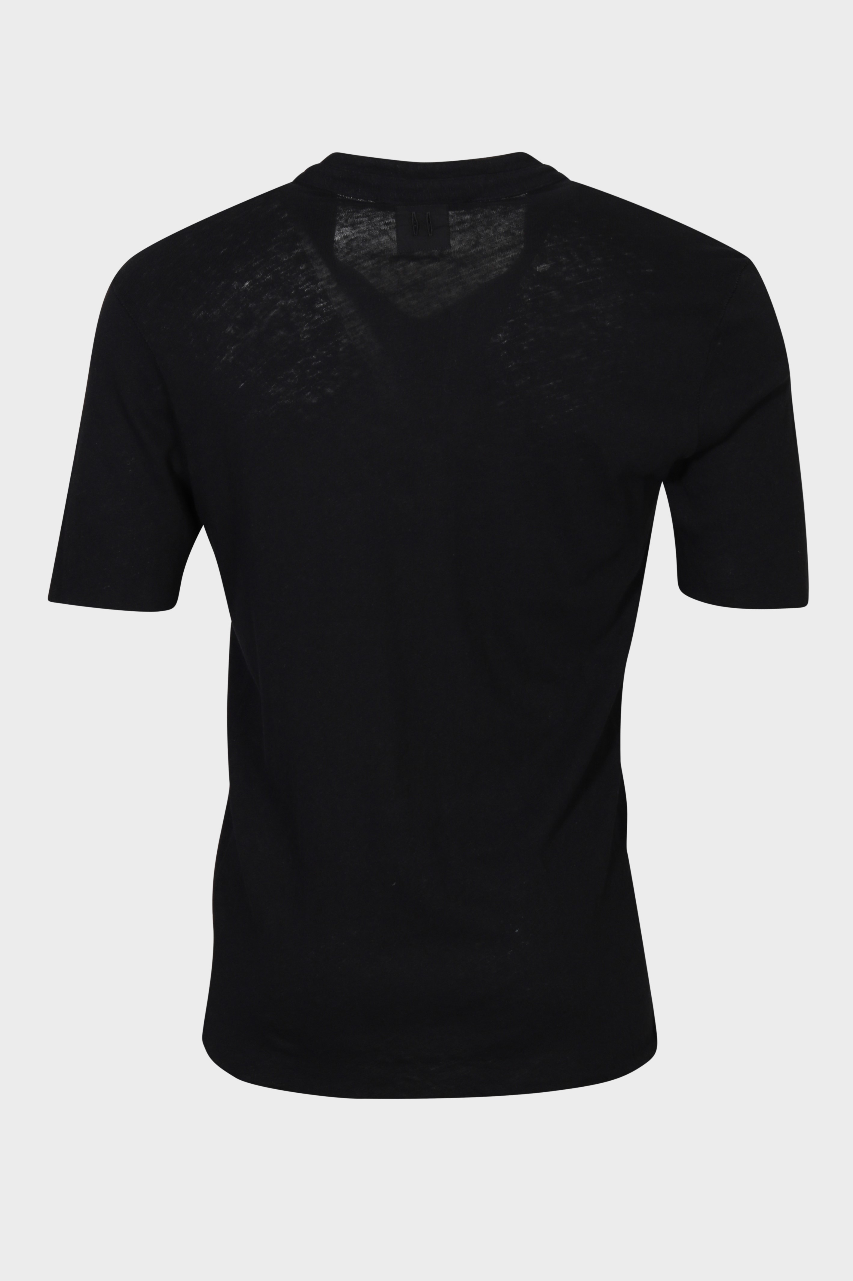 HANNES ROETHER Cotton Linen T-Shirt in Black 3XL