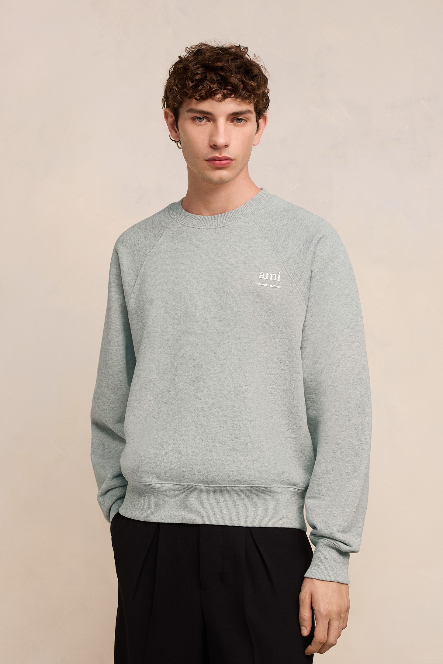 AMI PARIS Alexandre Mattiussi Sweatshirt in Heather Ash Grey XL
