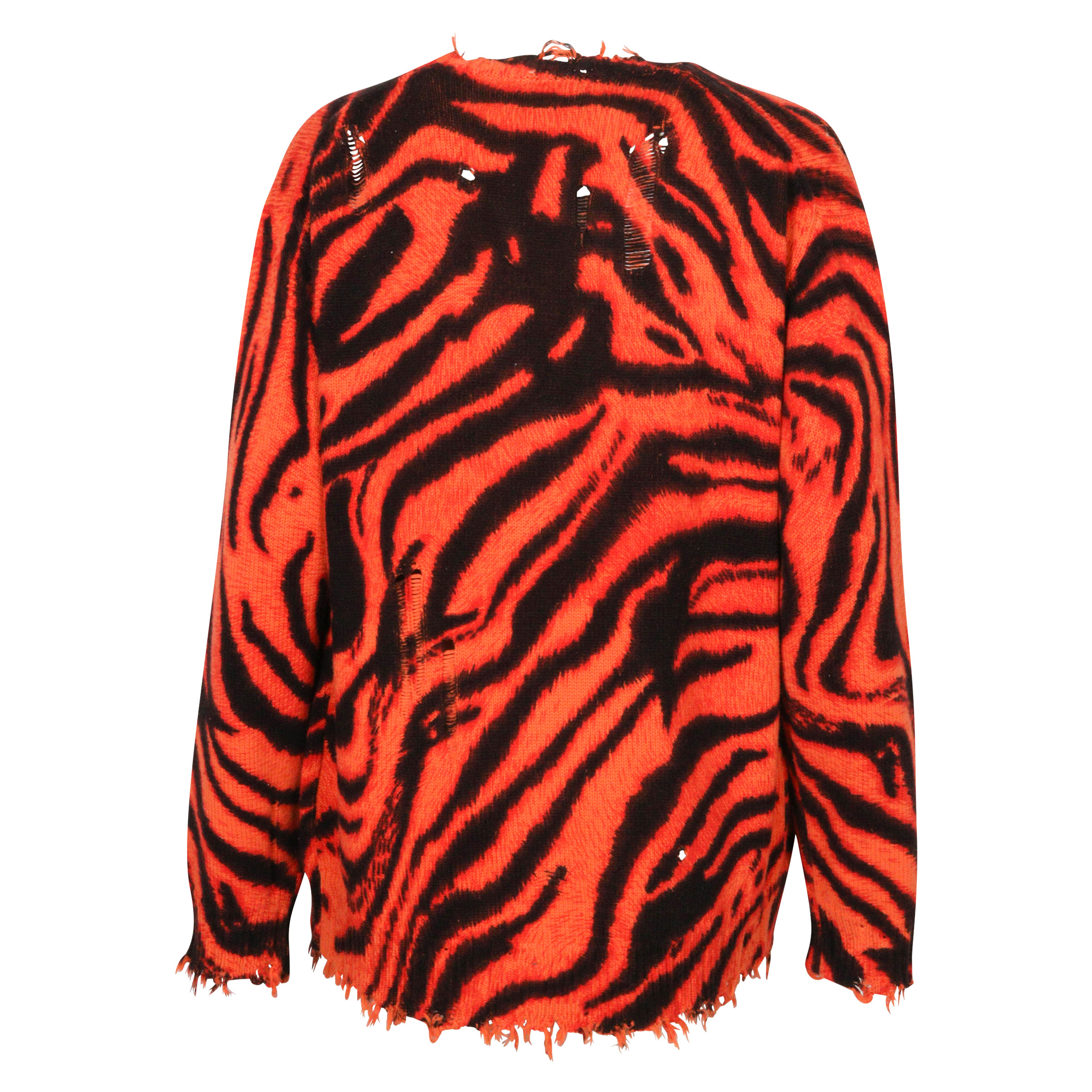 R13 Distressed Knit Cardigan Orange Zebra M