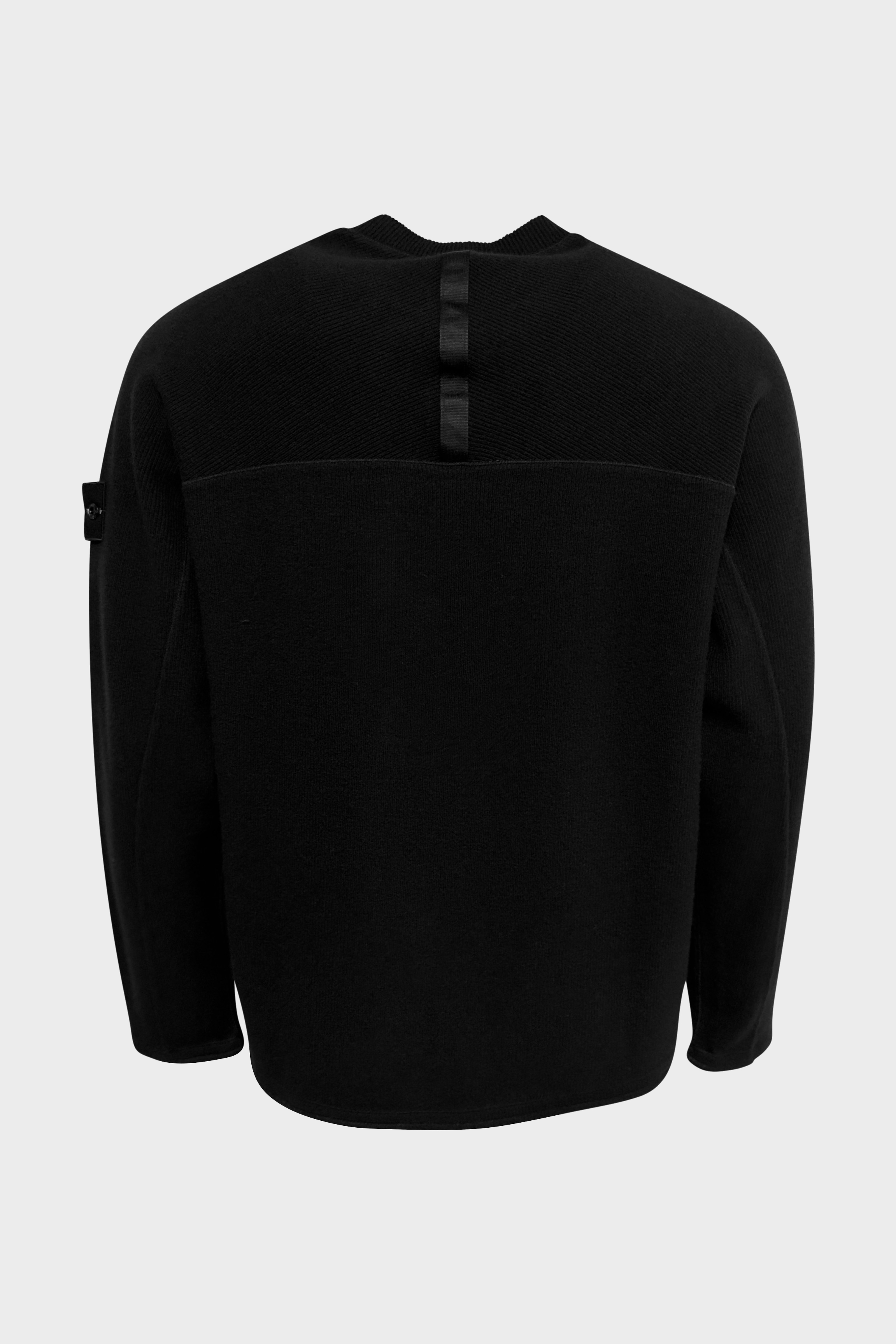 STONE ISLAND Rib Knit Sweater in Black