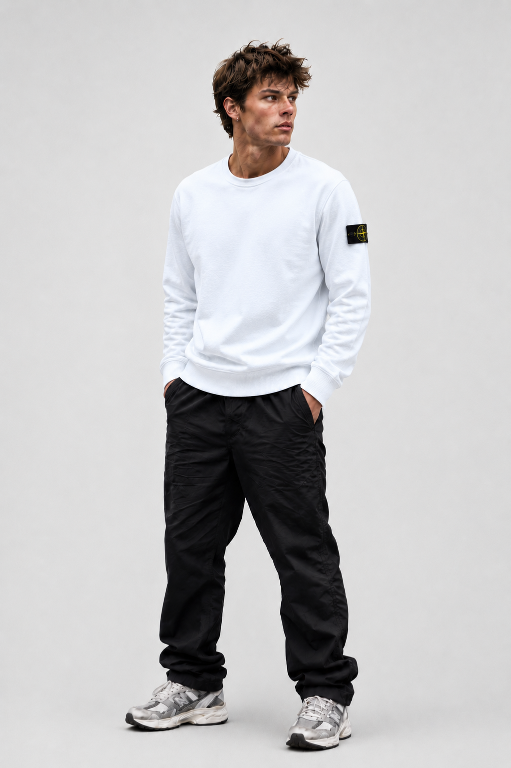 STONE ISLAND Sweatshirt in Washed Light Blue