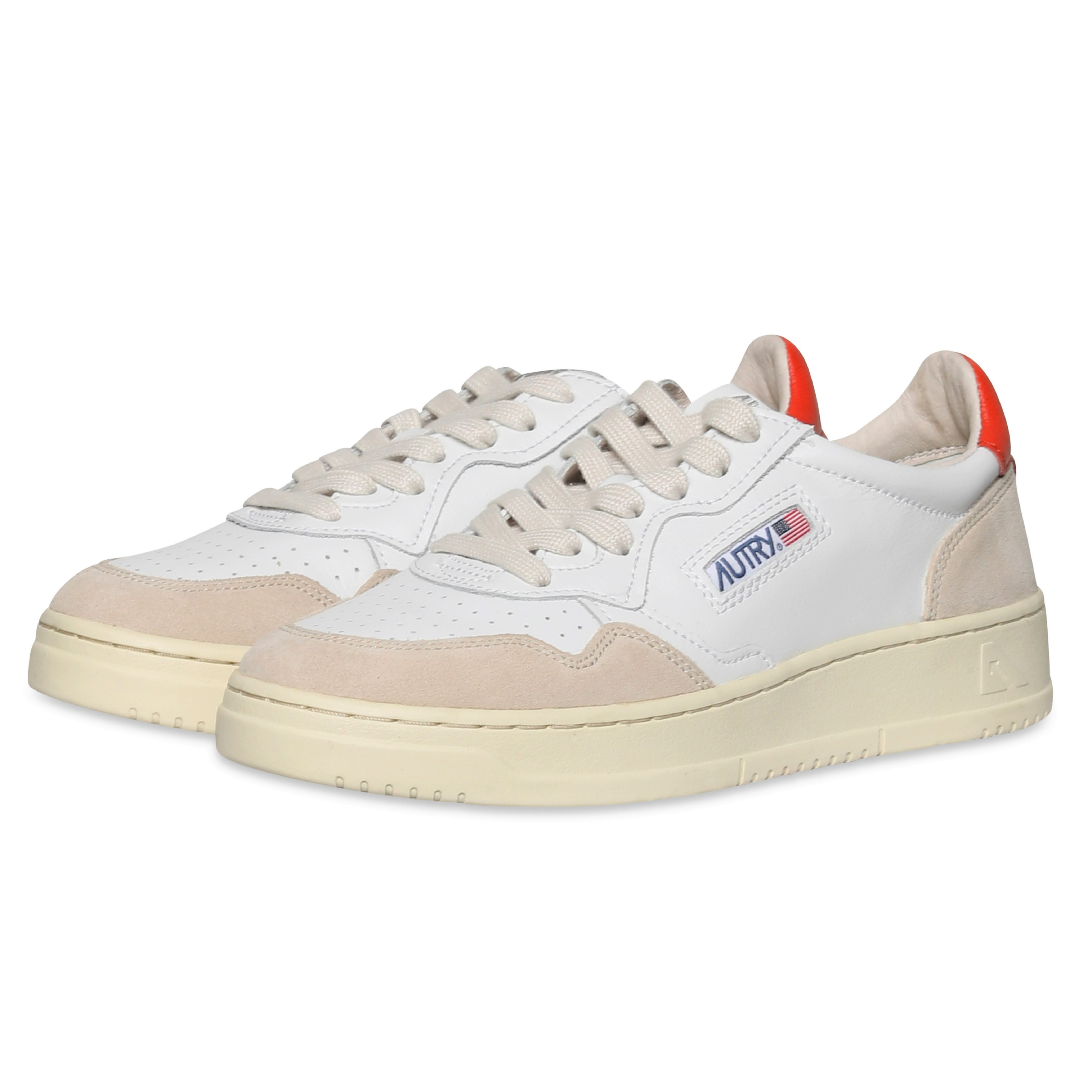 Autry Action Shoes Low Sneaker White/Suede/Orange 35