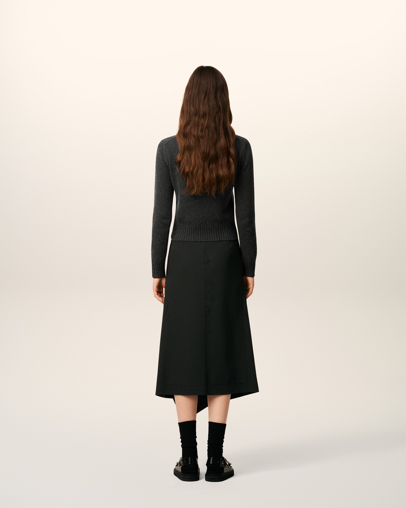 AMI PARIS de Coeur Cashmere Knit Pullover in Anthracite L