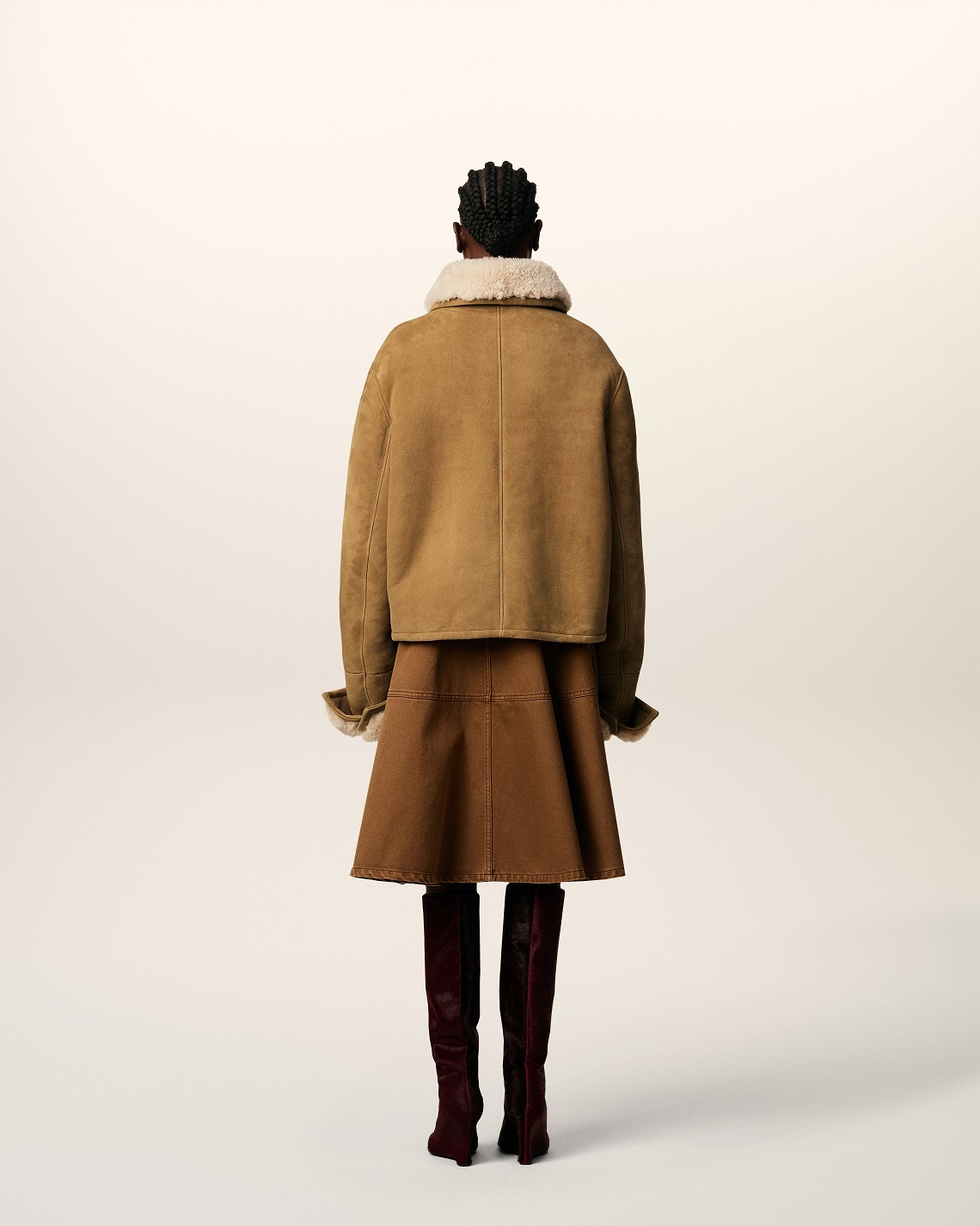 AMI PARIS Shearling Jacket in Camel